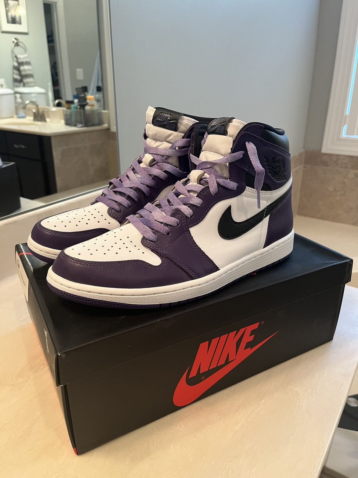 image of Jordan Nike Jordan 1 Retro High Court Purple Shoes, Men's (Size 11)