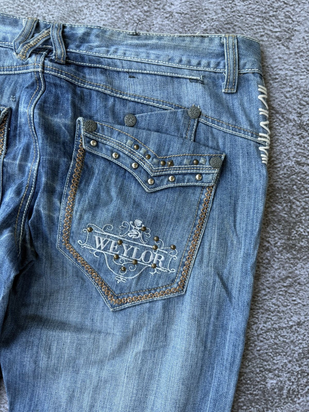 20471120 × Beauty Beast × Japanese Brand H.Boy blue denim jeans studs Ifsixwas kmrii style Size US 36 / EU 52 - 4 Thumbnail