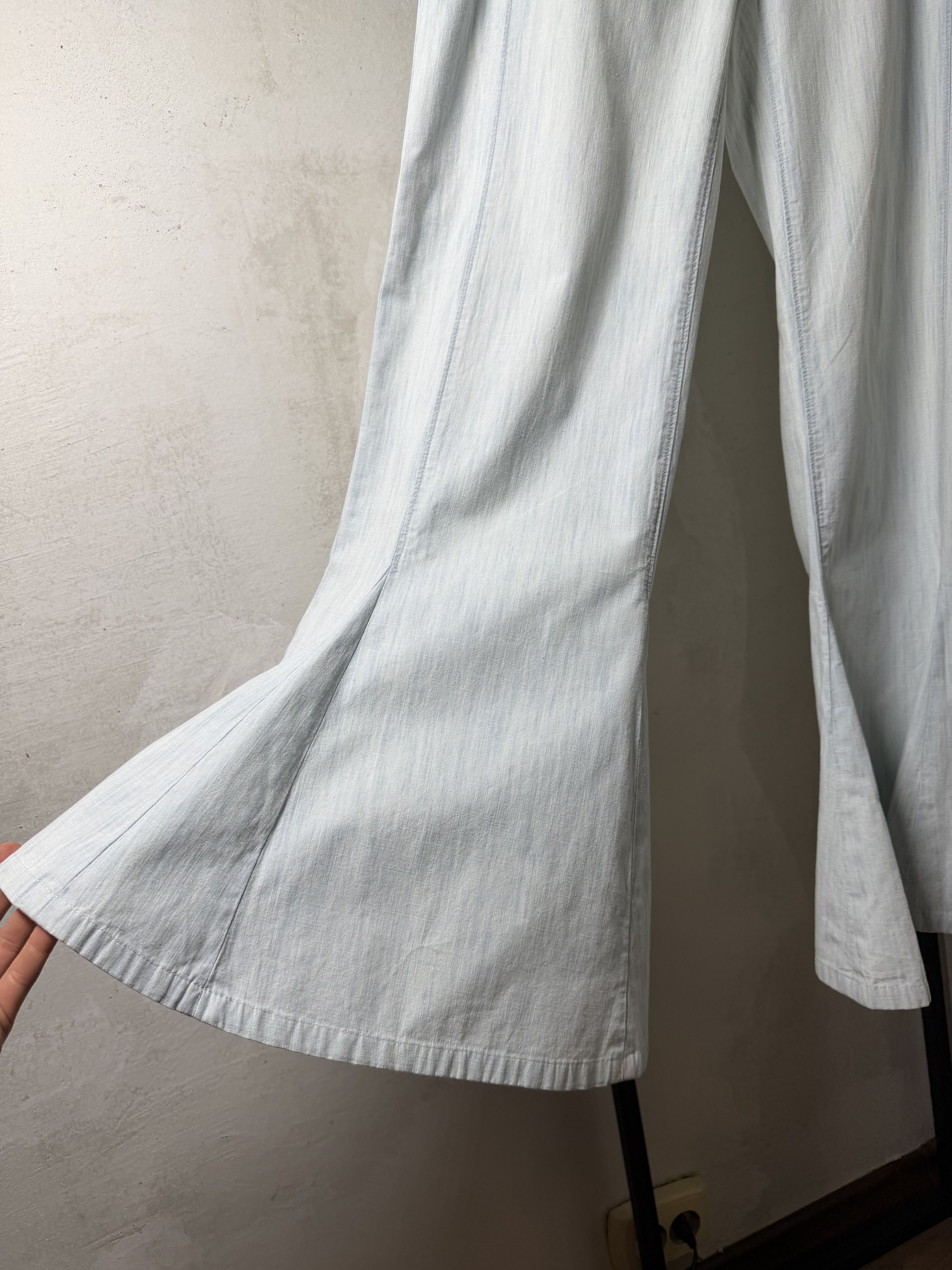 Chanel Chanel Blue Cotton Flared Hem Light Jeans Size 27" / US 4 / IT 40 - 3 Thumbnail