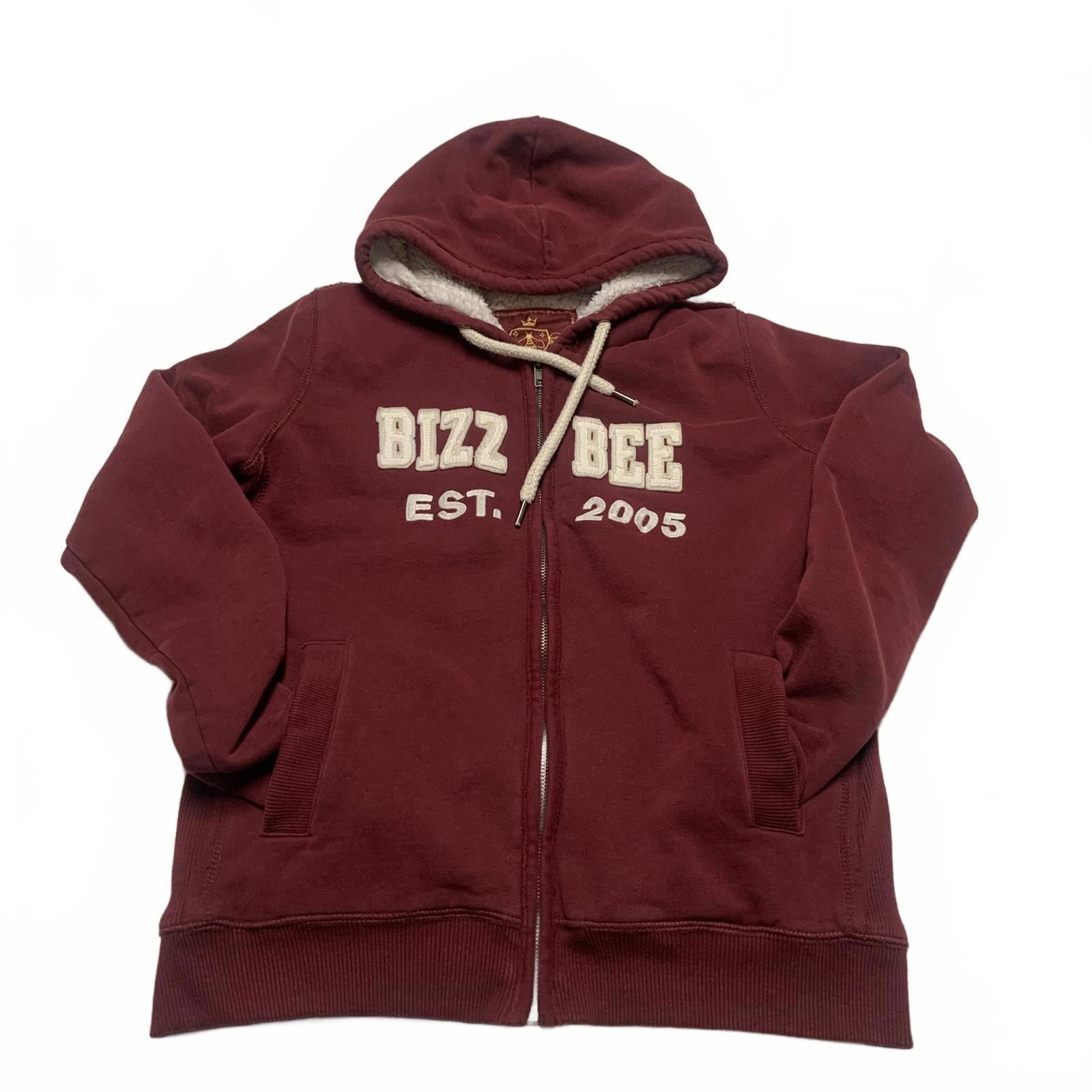 Other Bizzbee Women's Burgundy L Sherpa Lined Zip Up Hoodie Size L / US 10 / IT 46 - 1 Thumbnail