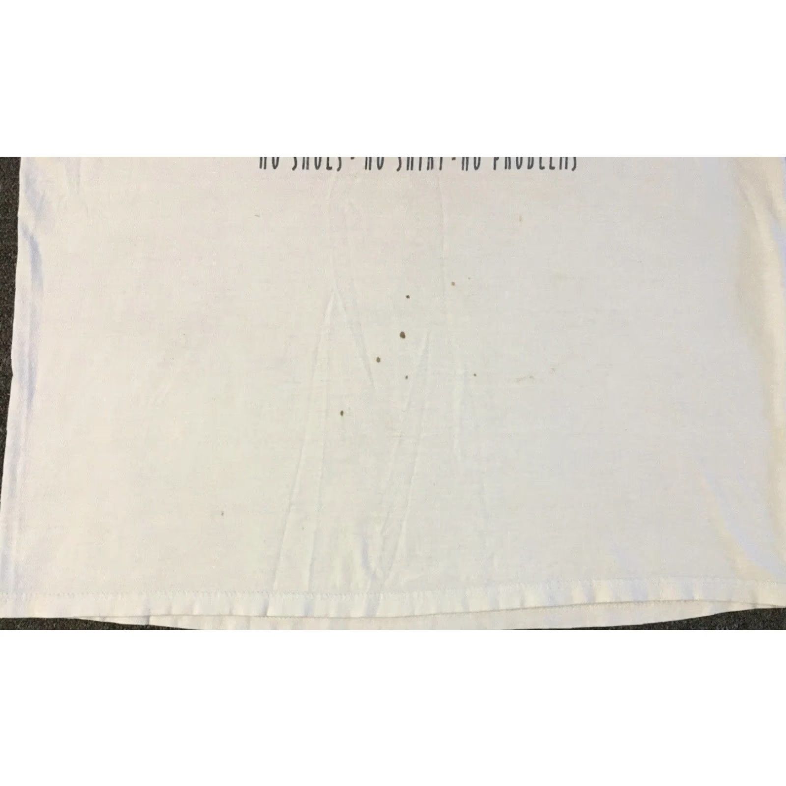 Vintage VINTAGE Kenny Chesney No Shoes No Shirt No Problems Faded Distressed Album Promo Shirt L White Concert Tour 90s Mens T-Shirt Size US L / EU 52-54 / 3 - 5 Thumbnail