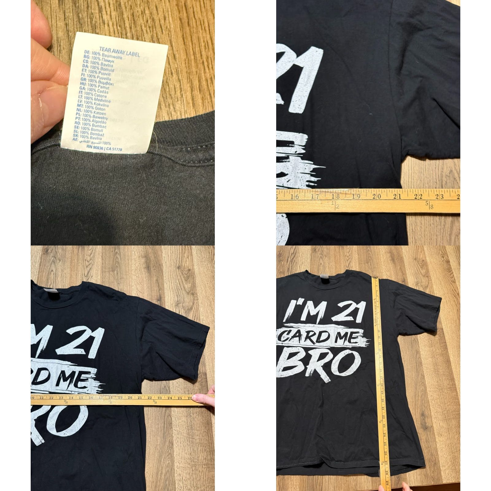 Port & Company Port & Compnay Shirts Men's XL Black Short Sleeve "I'm 21 card me bro" Shirt Mens XL Black Short Sleeve Crew Neck T-Shirt Vintage? No. Size US XL / EU 56 / 4 - 8 Thumbnail