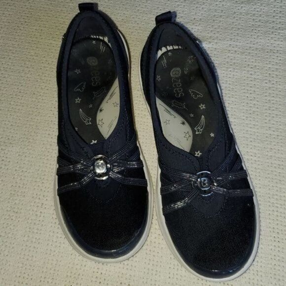 Designer Bzees Melody Sz. 6.5M Dark Navy & White Wedge Slip-ons Shoes Size US 6.5 / IT 36.5 - 2 Thumbnail