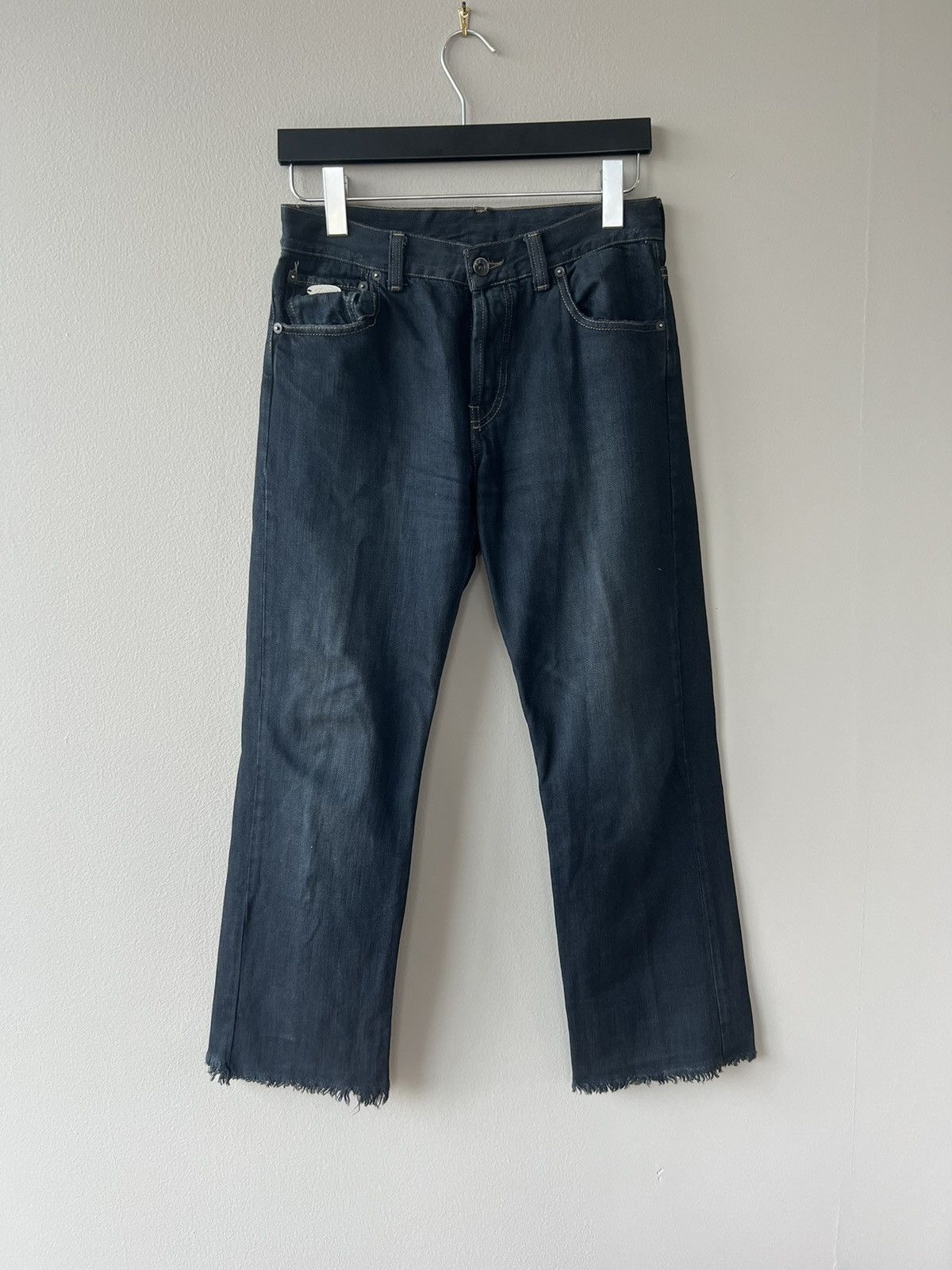 image of Revillon x Rick Owens Aw04 Cropped Cashmere-Blend Jeans in Black, Women's (Size 26)