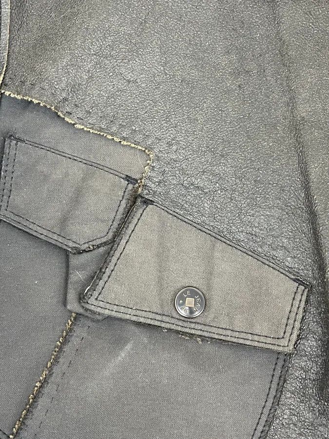 Marithe + Francois Girbaud 1990s Marithé + François Girbaud Avant-Garde Brut Grey Leather Jacket Size US M / EU 48-50 / 2 - 10 Thumbnail