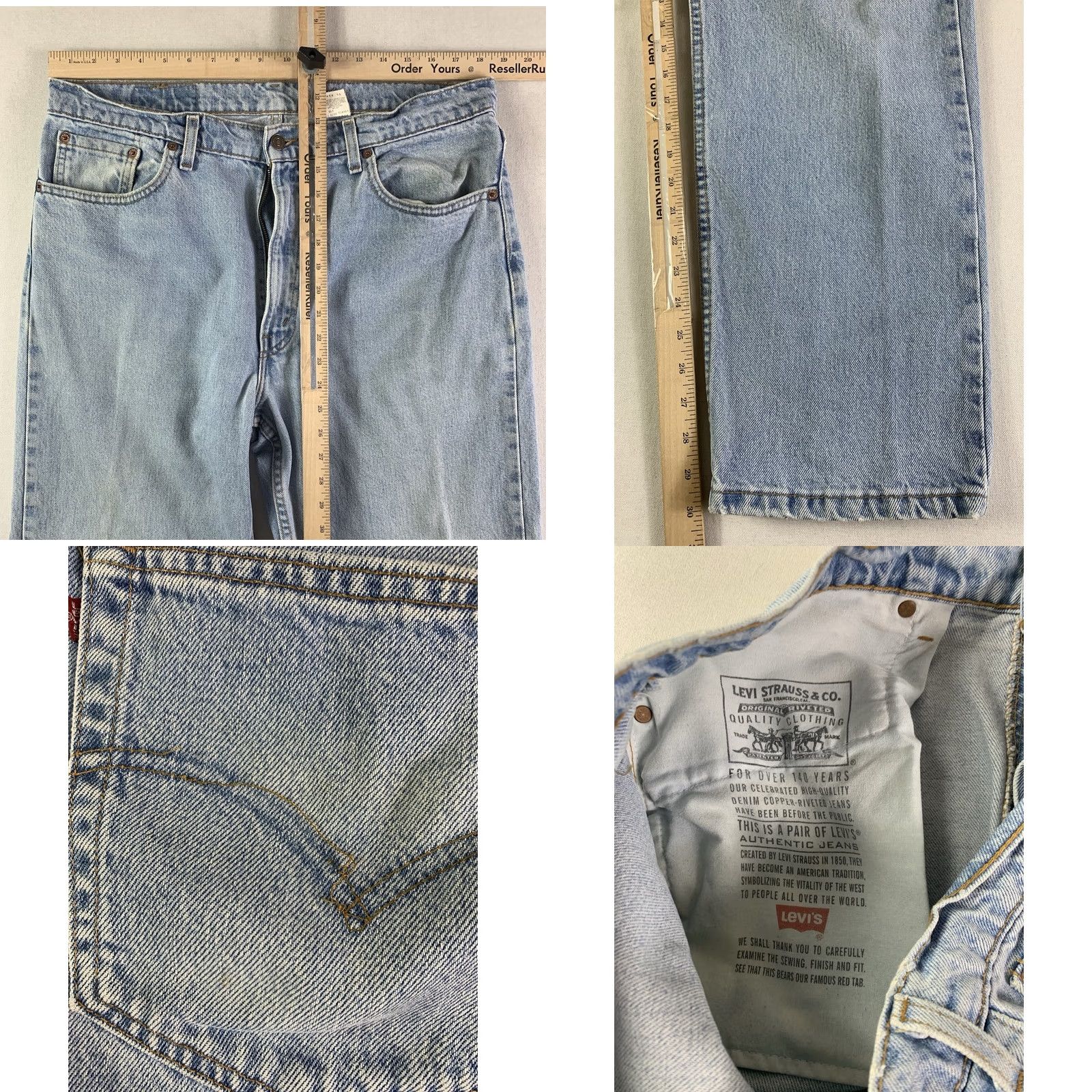 Levi's VTG Levi's 550 Jeans Mens 36x30 Blue Relaxed Fit 90s Made In USA Denim Flex 5-Pocket Classic Vintage USA Mens jeans Size US 36 / EU 52 - 8 Thumbnail