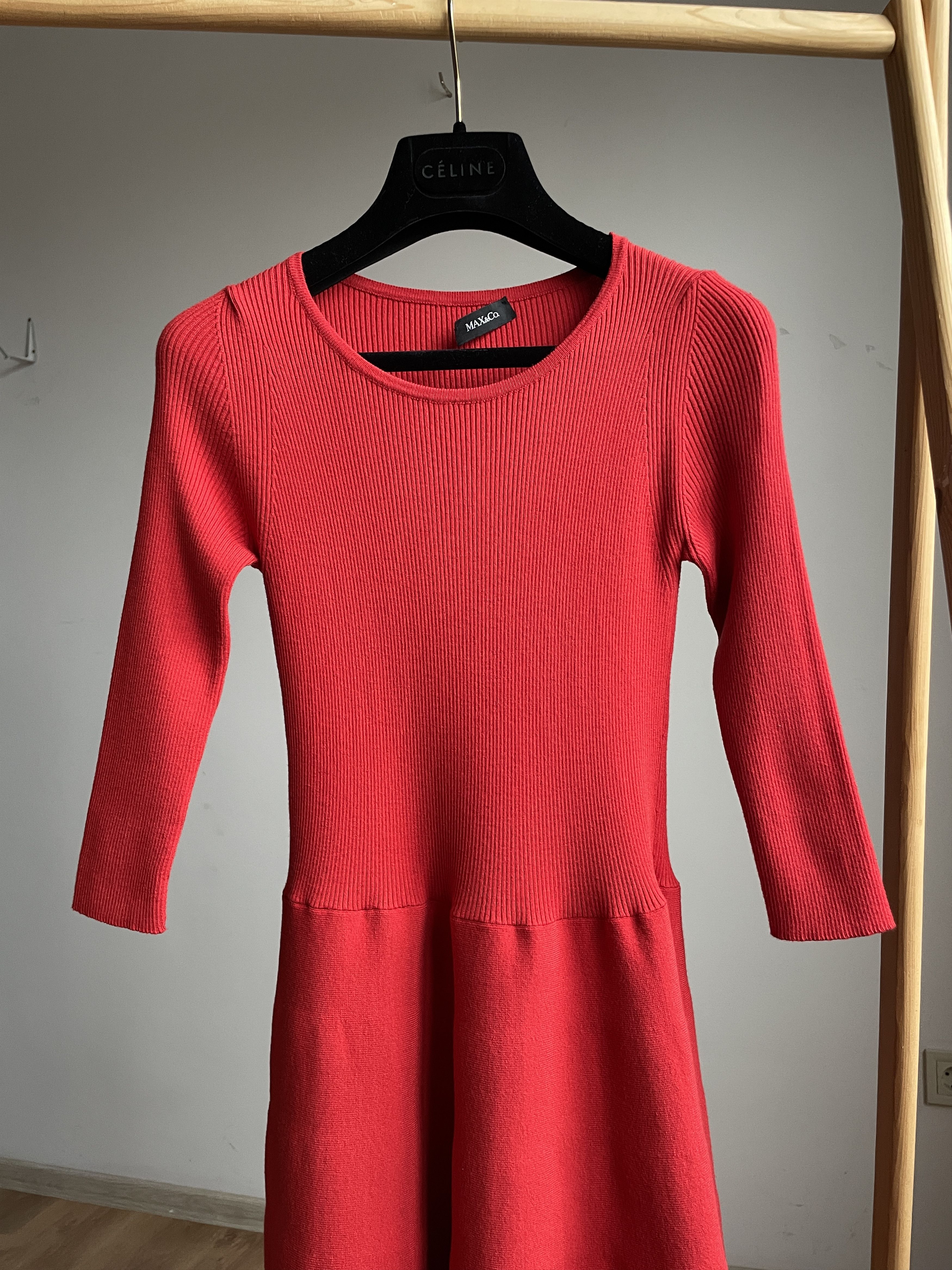 MAX&Co. Max&Co Max Mara Knitted Viscose Stretch Flared Midi Dress Size M / US 6-8 / IT 42-44 - 3 Thumbnail
