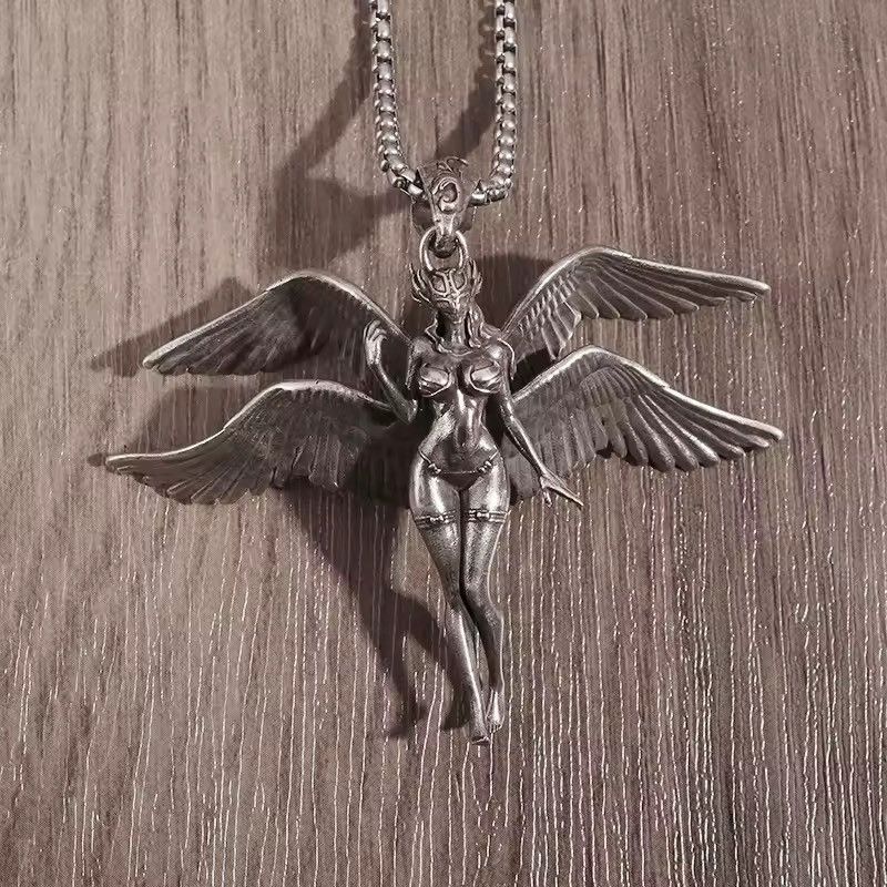 Jewelry Sexy Angel Necklace Punk Chain Size ONE SIZE - 5 Thumbnail