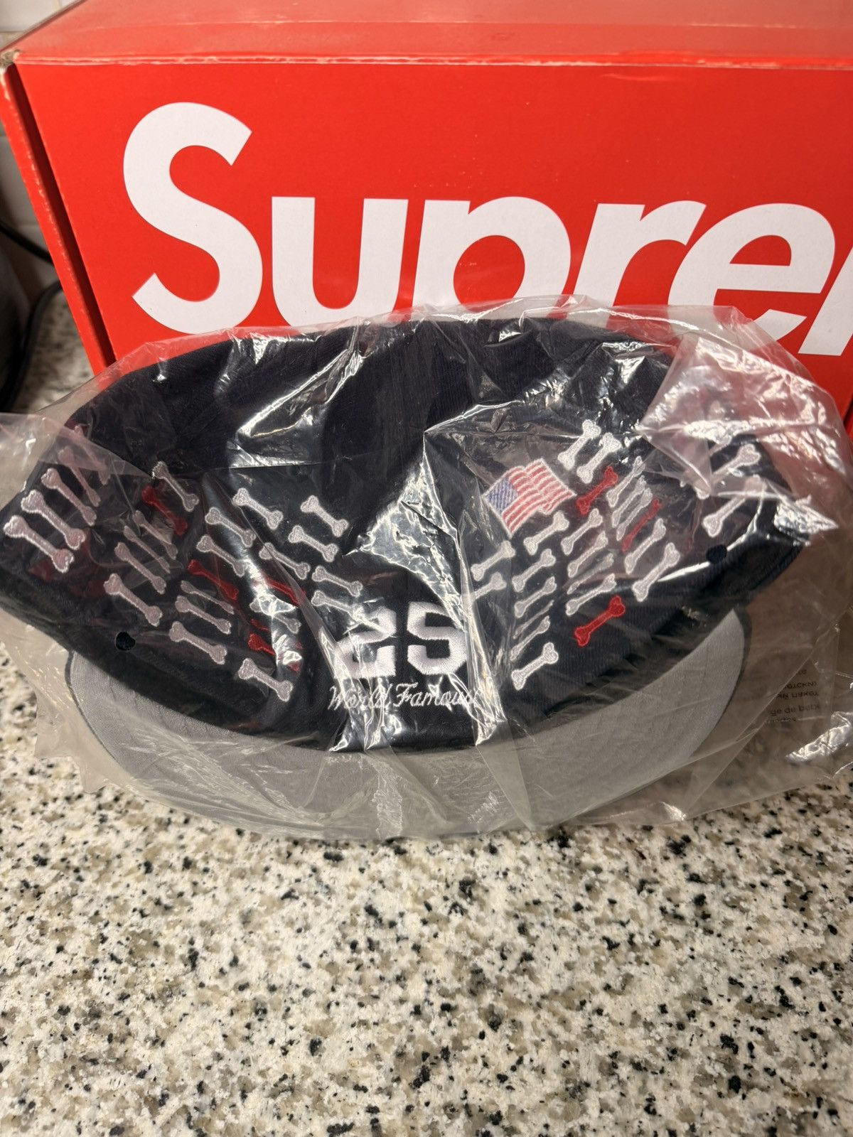 Supreme Supreme Bones Box Logo New Era 59Fifty Fitted Hat Size ONE SIZE - 1 Thumbnail