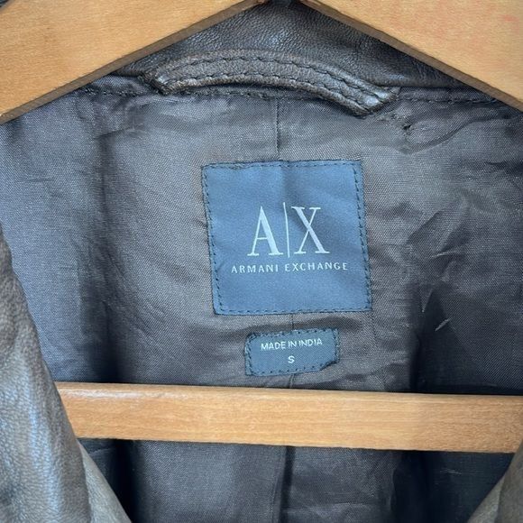 Armani Exchange × Vintage A/X Armani Exchange Leather Shacket Shirt Jacket Size US S / EU 44-46 / 1 - 3 Thumbnail