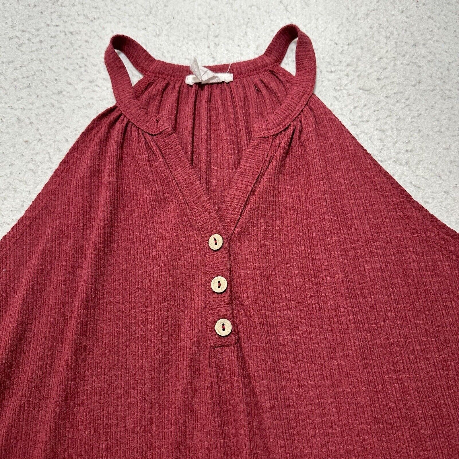 Other Tiny Willow M/L Halter V-Neck Tank Top Maroon Red Blouse Size L / US 10 / IT 46 - 2 Thumbnail
