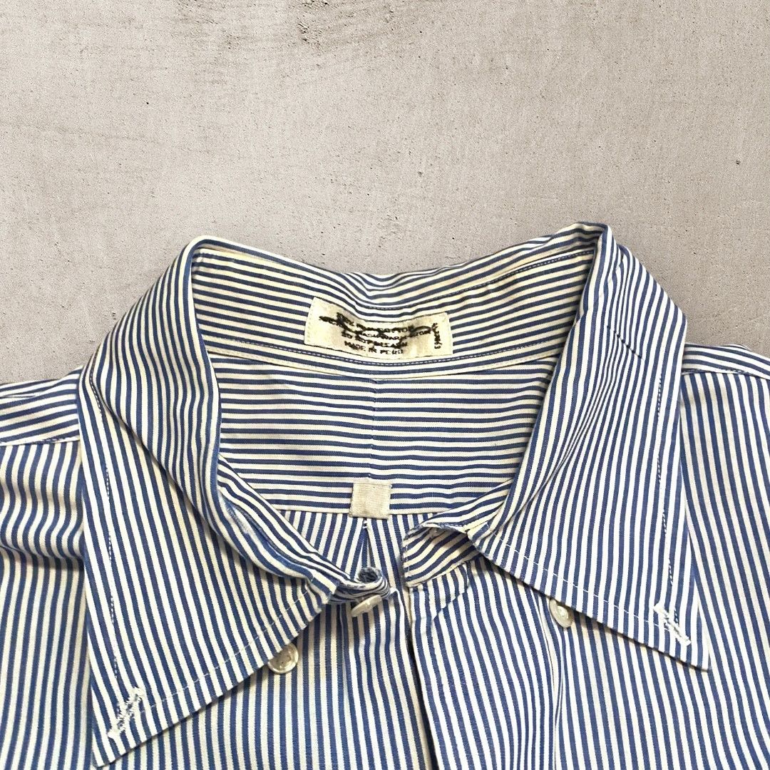 Vintage Vintage Classic Striped Shirt Button Up Blue White Size US L / EU 52-54 / 3 - 3 Thumbnail
