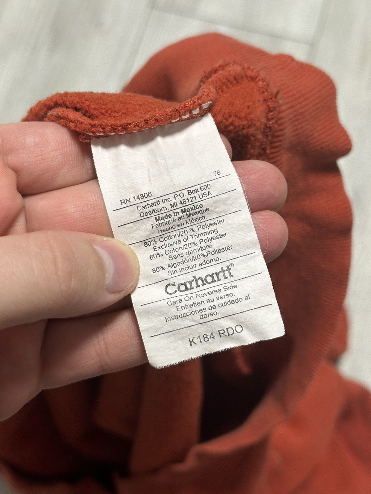 Carhartt Vintage 00s Orange Faded Carhartt Essential Hoodie XL Size US XL / EU 56 / 4 - 6 Thumbnail