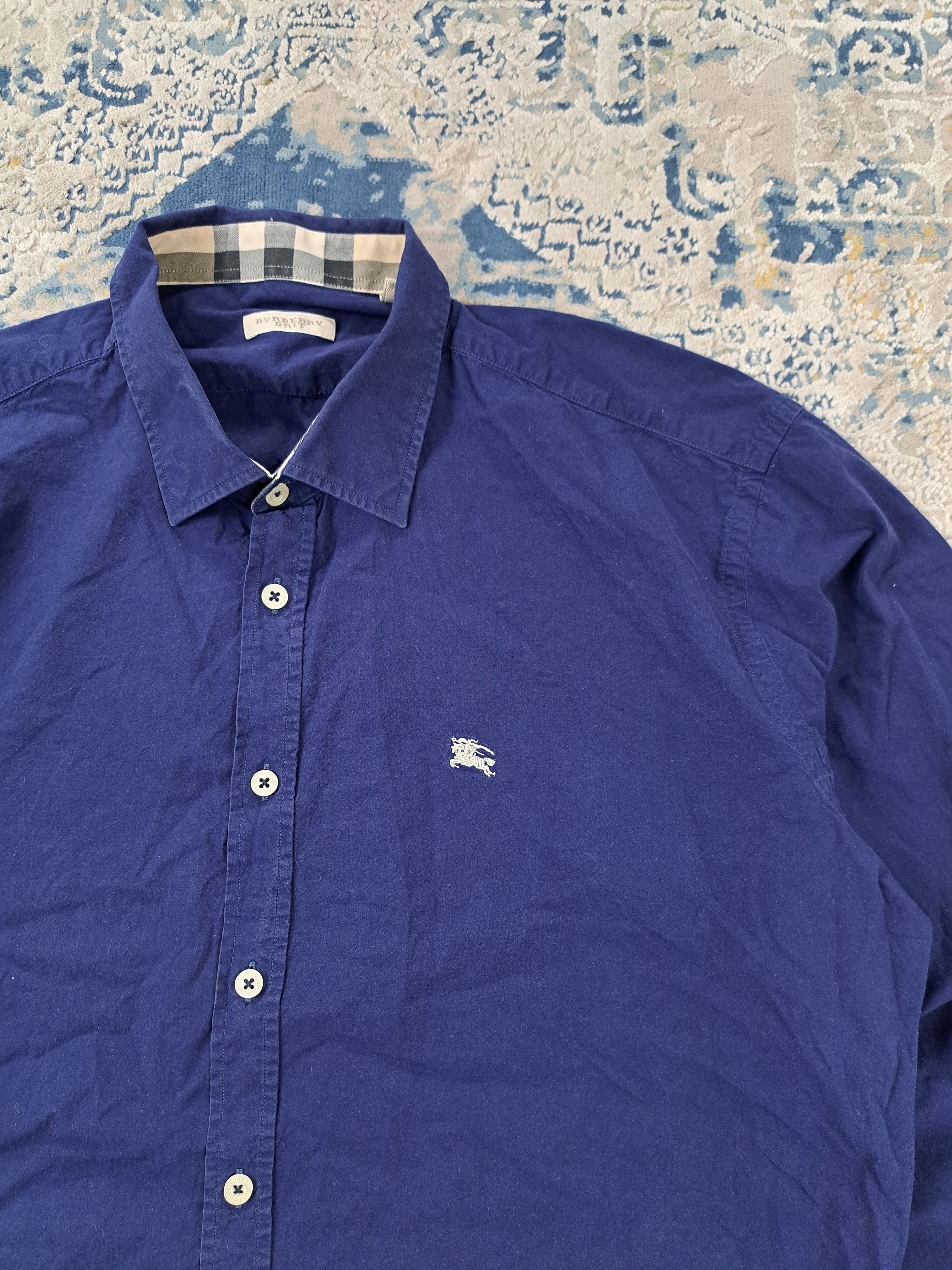 Burberry Burberry Embroidered Logo Checked Details Button Up Shirt Size US XL / EU 56 / 4 - 3 Thumbnail