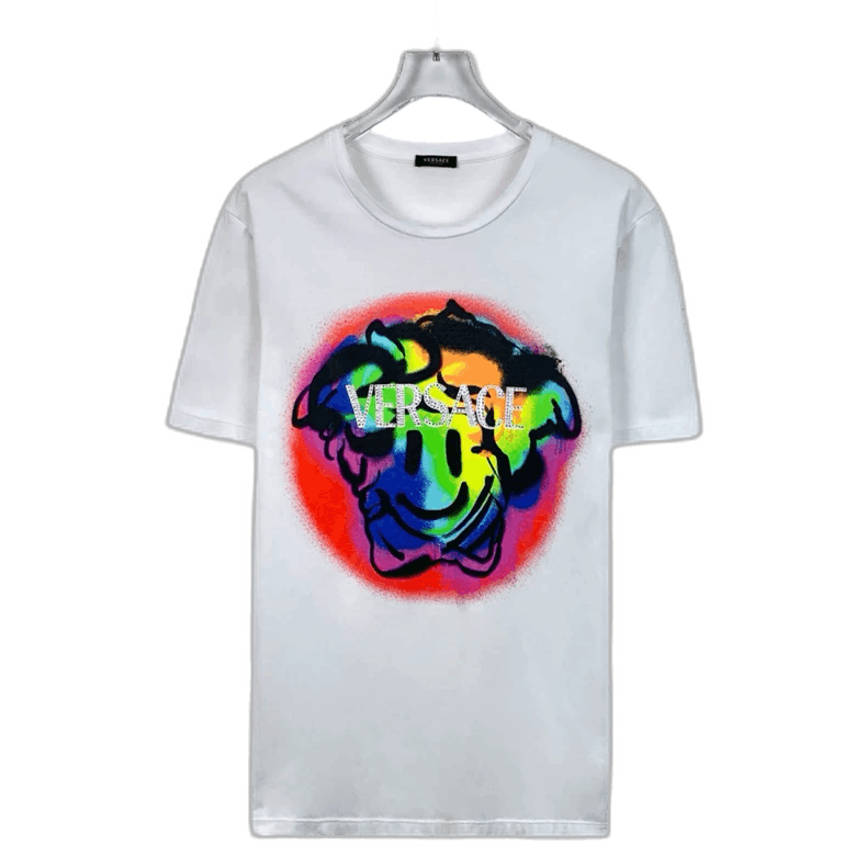 Versace Versace White Logo Smiley Print T-Shirt Size US M / EU 48-50 / 2 - 1 Thumbnail