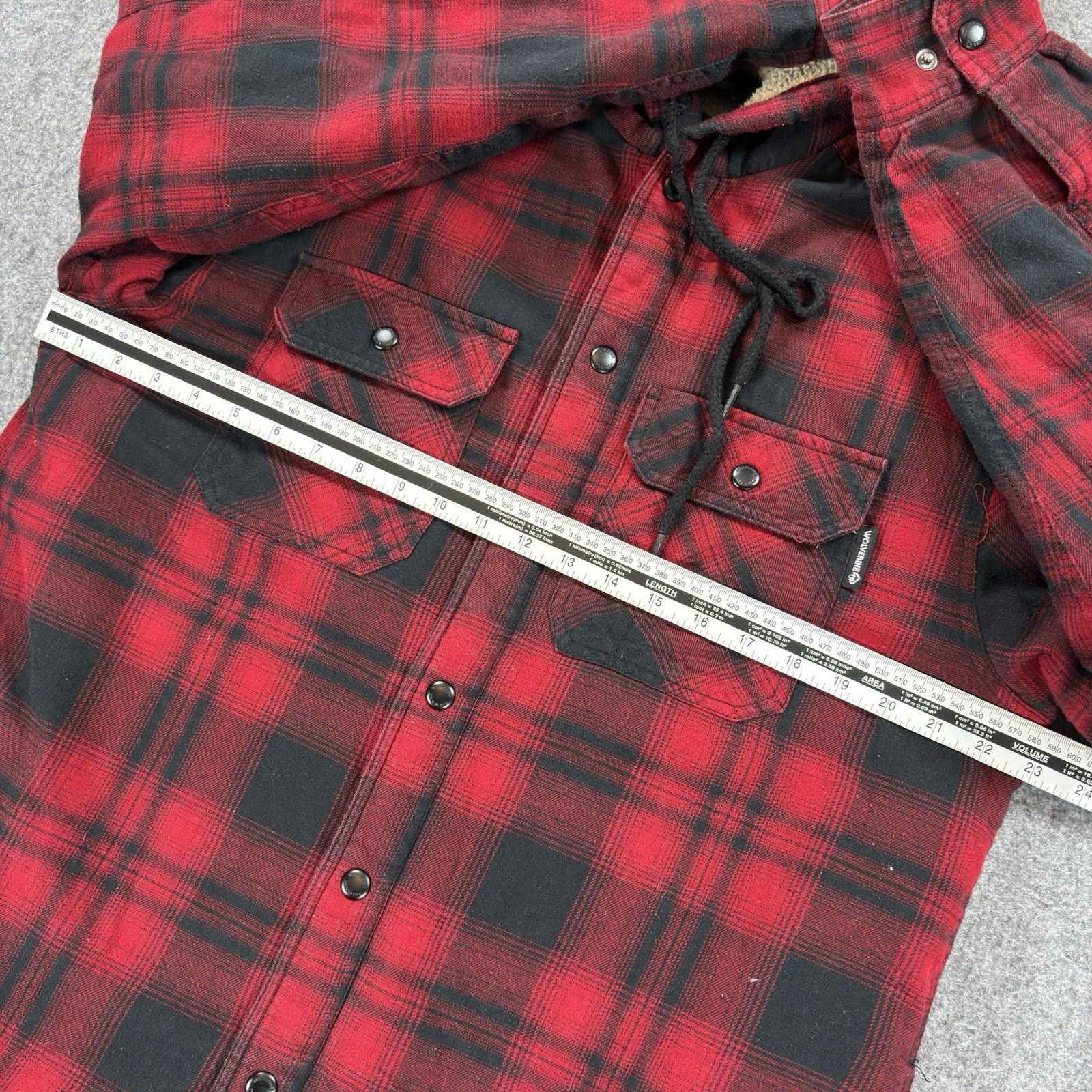 Wolverine Wolverine Sherpa Lined Hooded Flannel Jacket Red Plaid Sz. M Size US M / EU 48-50 / 2 - 8 Thumbnail