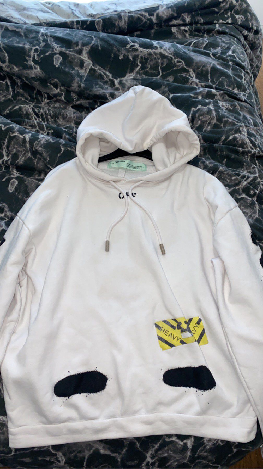 Off-White Off-White original white and black hoodie (caution logo) Size US M / EU 48-50 / 2 - 4 Thumbnail