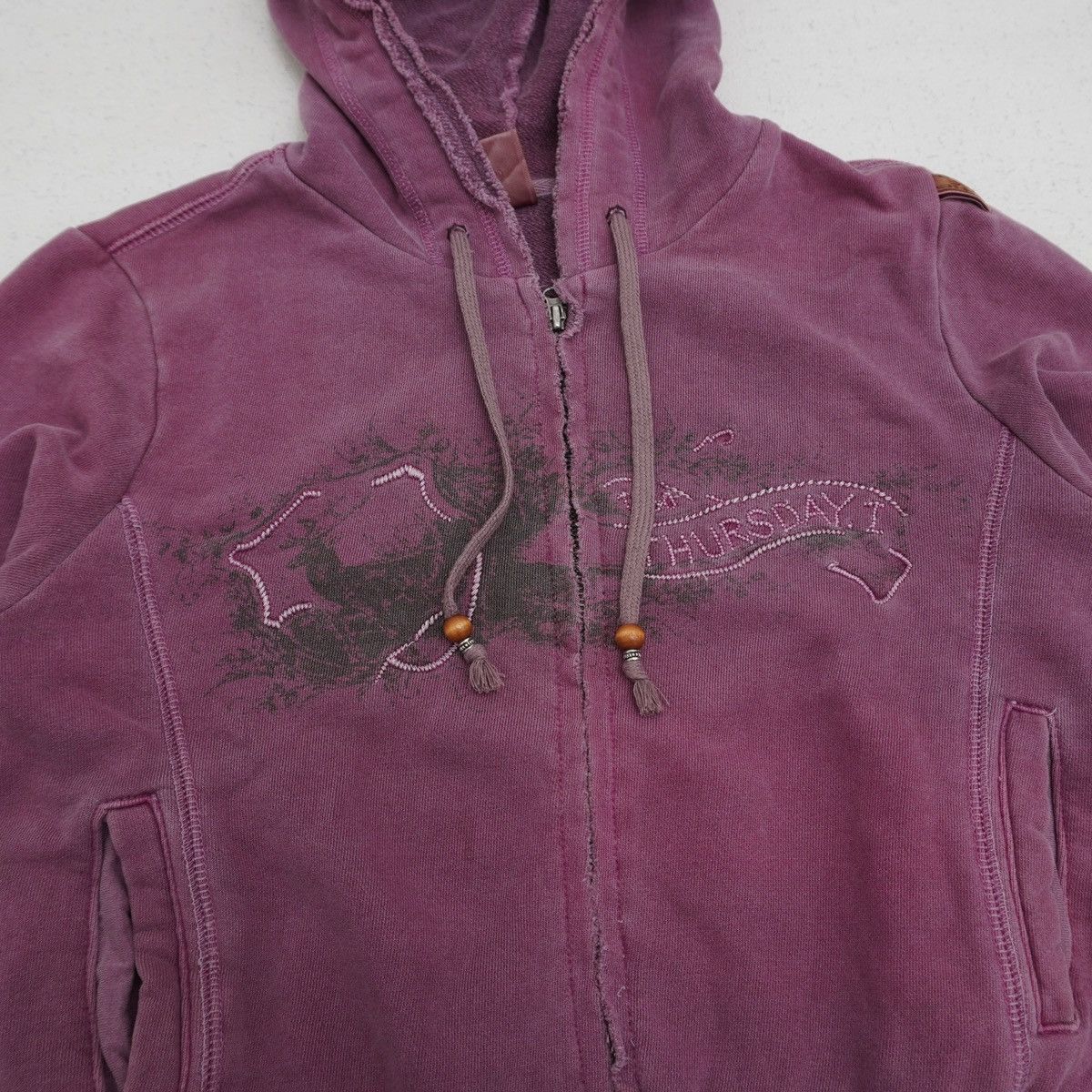 Japanese Brand 90s Japanese Distressed Hoodie Bead Drawstring lgb style Size US M / EU 48-50 / 2 - 3 Thumbnail