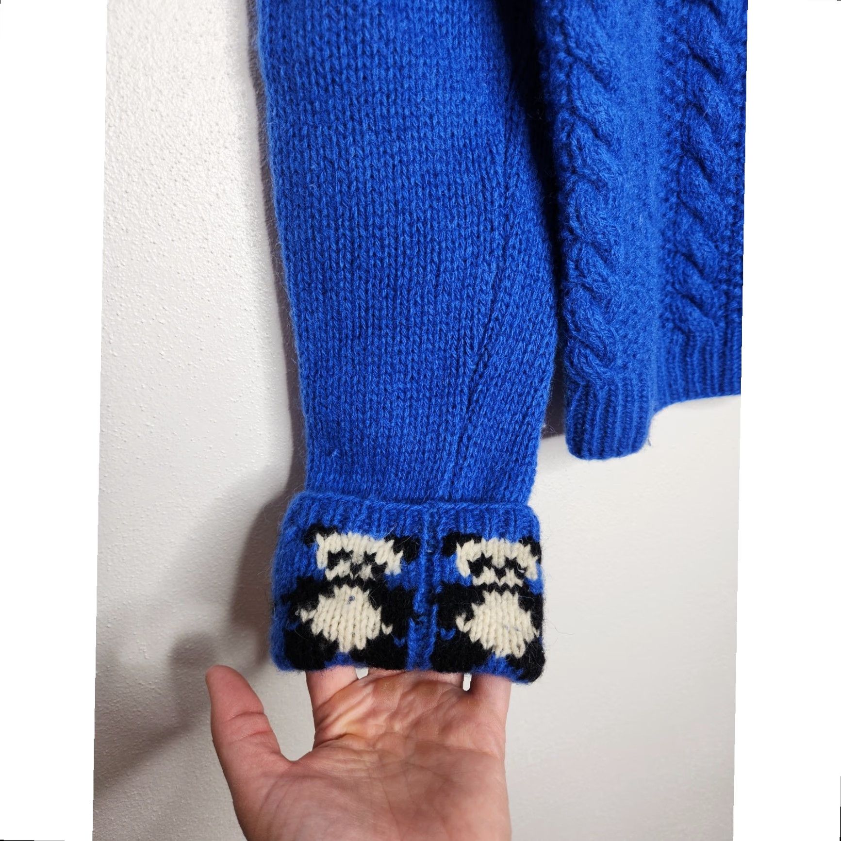 Vintage VINTAGE Eagle's Eye Wool 80s Panda Cable Knit Pullover Sweater Blue Women M Wool Angora Art Nature Eagles Eye Decade 80s Size M / US 6-8 / IT 42-44 - 3 Thumbnail