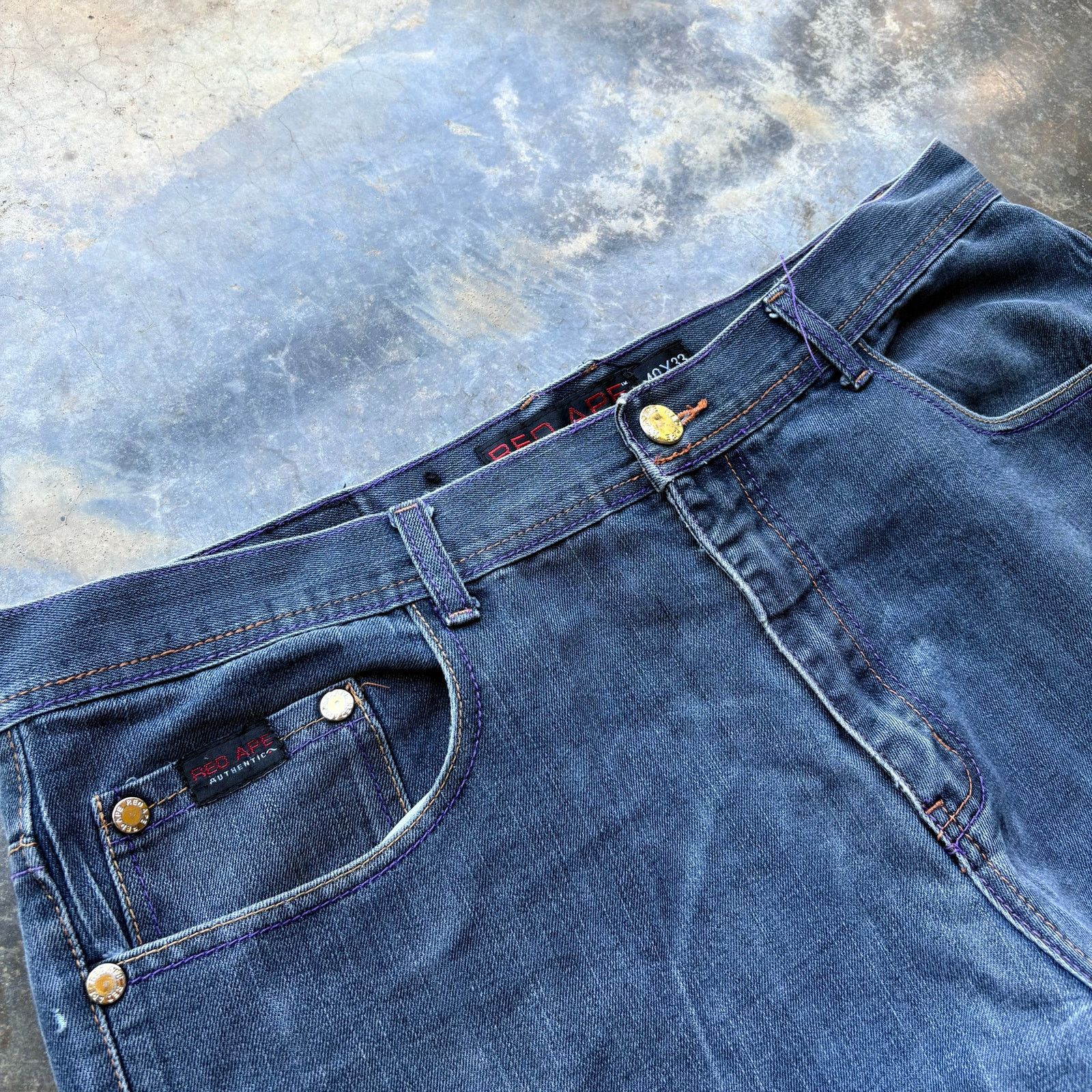 Southpole Vintage Baggy Faded Red Ape Essential Skater Jeans Size US 40 / EU 56 - 6 Thumbnail
