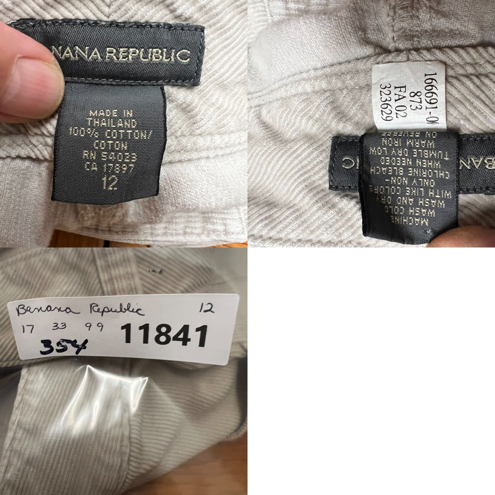 Banana Republic VINTAGE Banana Republic Jeans Corduroy 5-Pocket Low Rise Beige Women's 12 34x33 90s Retro Size 34" / US 12 / IT 48 - 8 Thumbnail