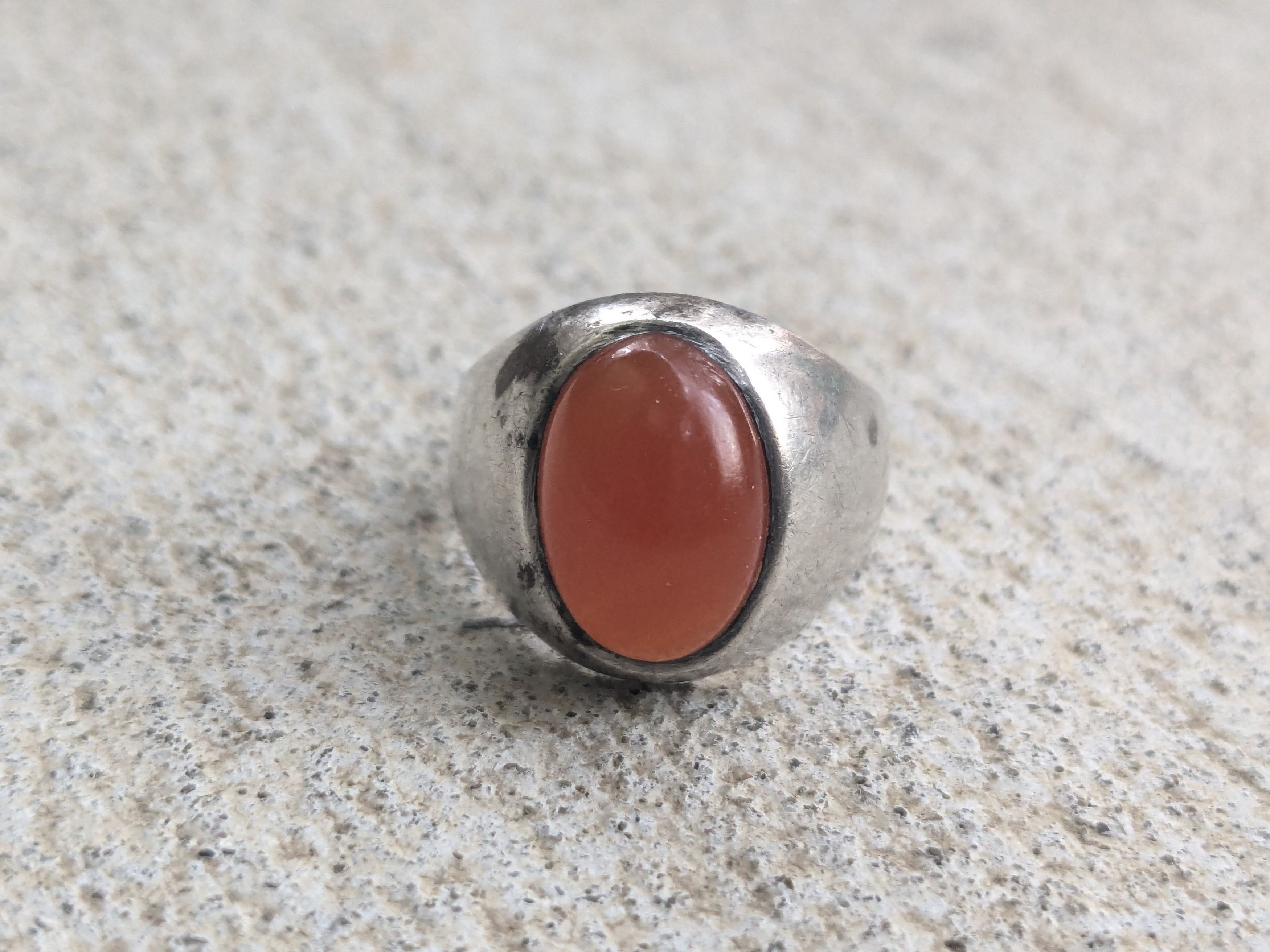 Jewelry × Sterling Silver Vintage Sterling Silver Ring Carnelian Oval 8.75 Orange Size ONE SIZE - 5 Thumbnail