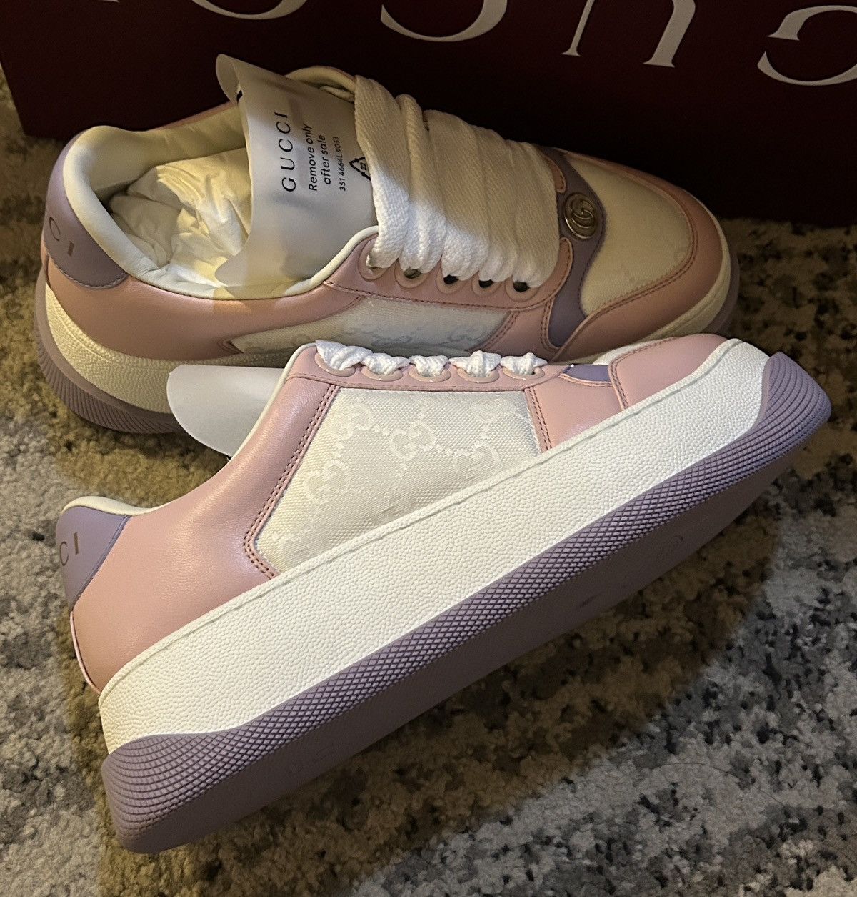 Gucci Gucci Original GG Logo Screener Low Top Skateboard Sneaker Size US 7.5 / IT 37.5 - 3 Thumbnail