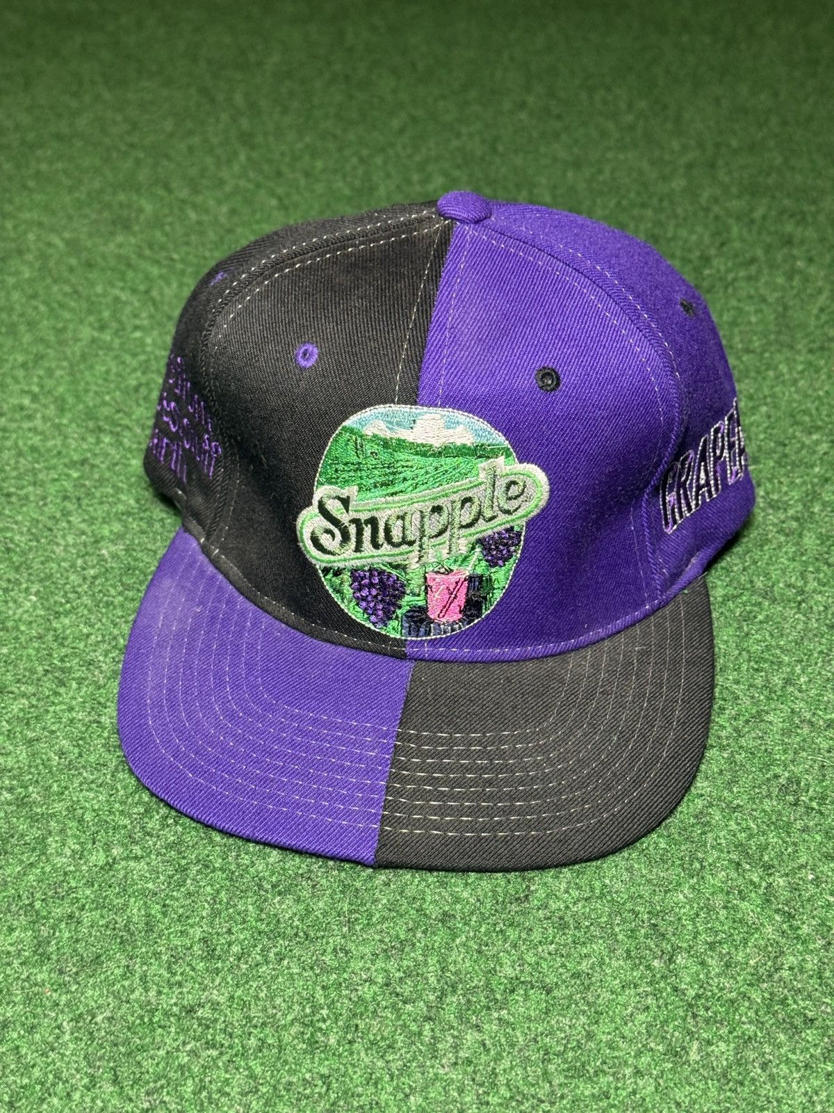 Yupong Vintage Snapple Grapeade Wool Sopranos 90s Snapback Hat Size ONE SIZE - 1 Thumbnail