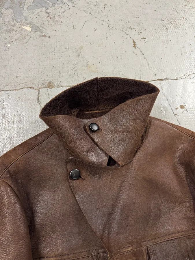 Emporio Armani 2000s Emporio Armani Pure Brown Aviator Shearling Leather Jacket Size US S / EU 44-46 / 1 - 5 Thumbnail