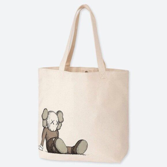 Kaws x Uniqlo Canvas Tote Bag - Gone Graphic (2019) in White, Women's