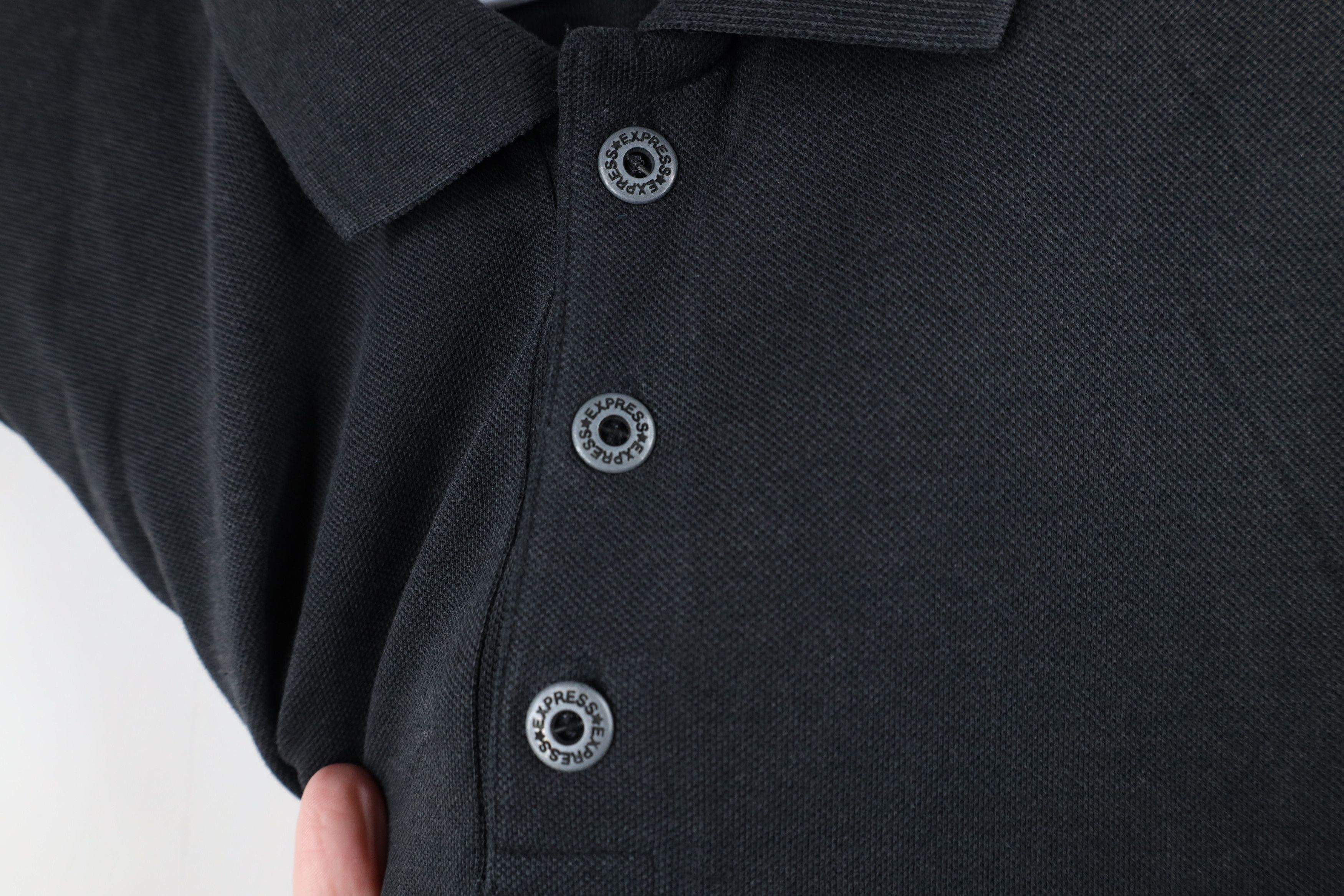 Express × Vintage Vintage 80s Express Faded Collared Golf Polo Shirt Black USA Size US S / EU 44-46 / 1 - 4 Thumbnail