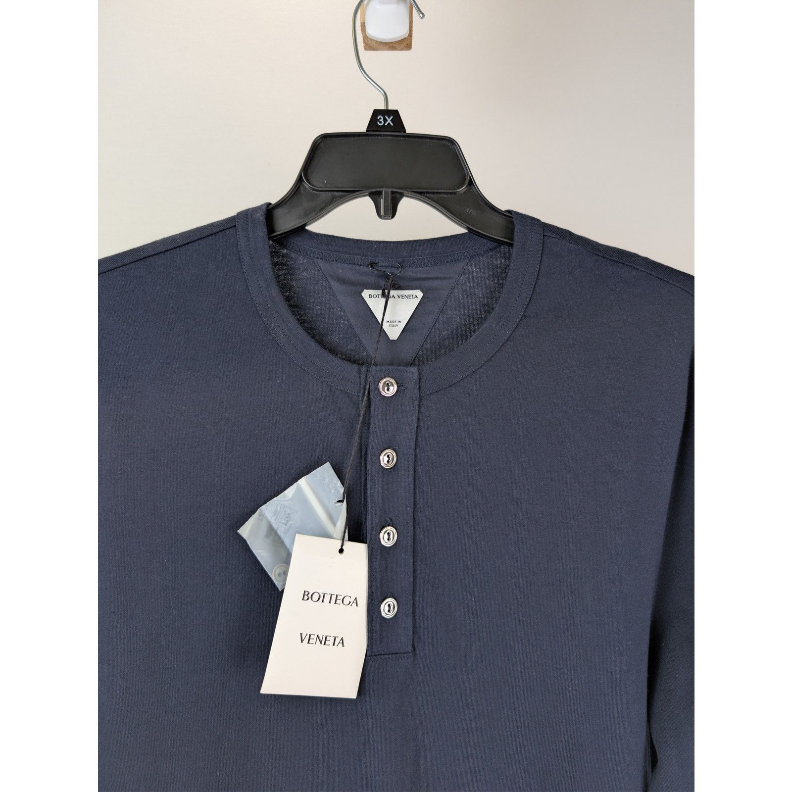 Bottega Veneta o1rshd1 Sunrise Light Cotton T-Shirt in Abyss Size US L / EU 52-54 / 3 - 7 Thumbnail
