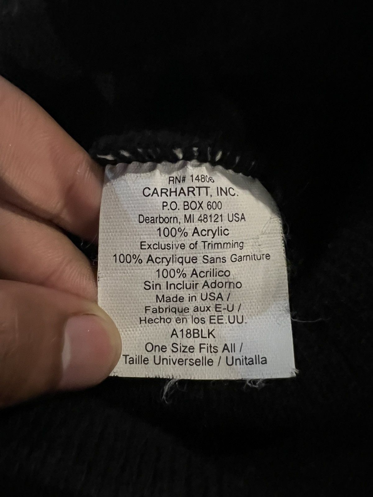 Carhartt × Vintage Made in USA Carhartt ™️ Logo Watch Black Beanie Size ONE SIZE - 5 Thumbnail