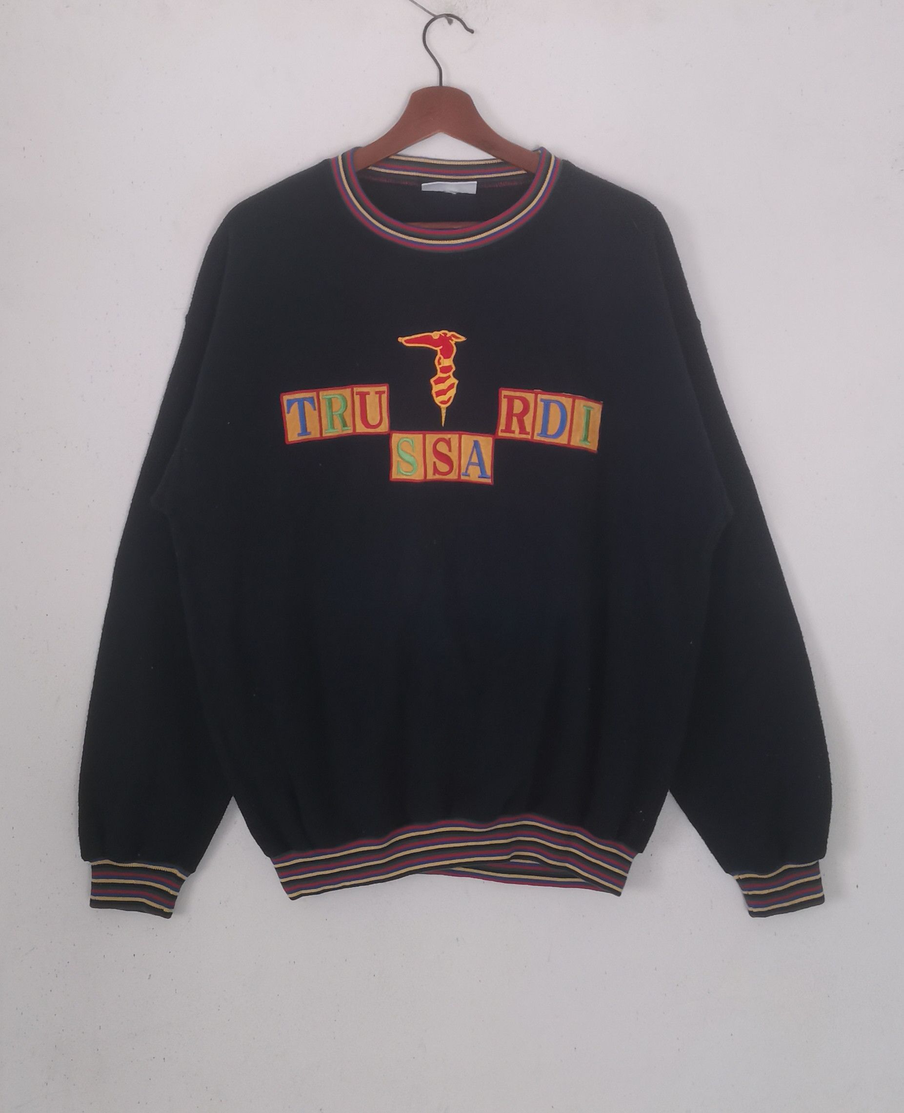 Trussardi × Vintage Rare vintage Trussardi sweatshirt navy blue colour Size US L / EU 52-54 / 3 - 1 Thumbnail