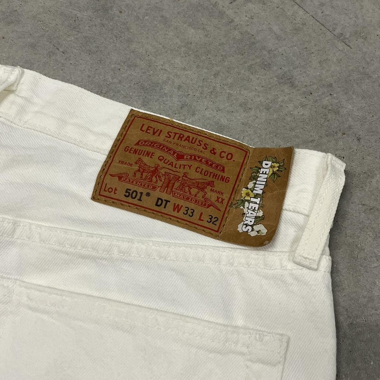 DENIM TEARS White Denim Tears Cotton Wreath Denim Pants Size US 33 - 8 Thumbnail