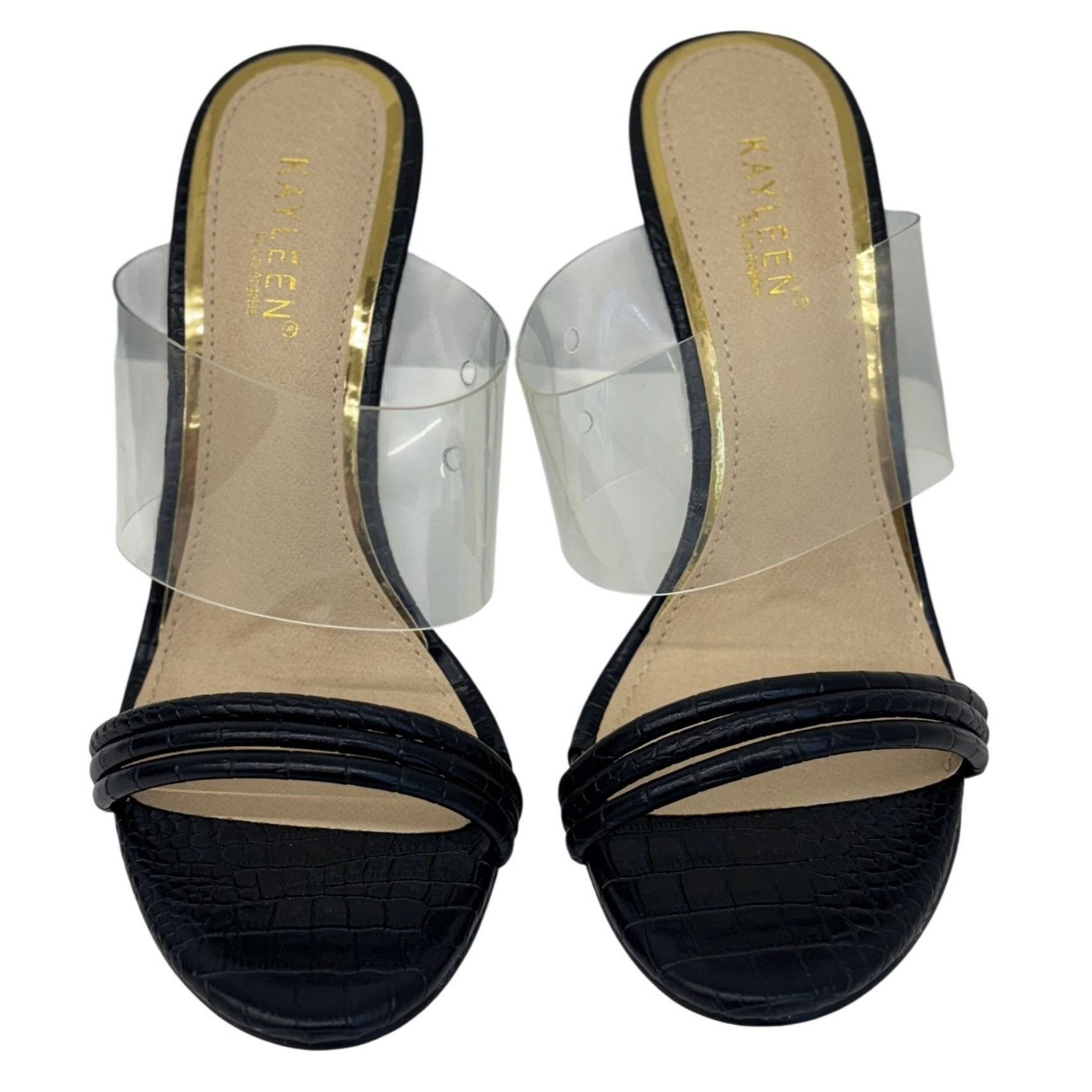 Other KAYLEEN / Berkley-16 / Black Croc-Embossed / Clear / Strap / Size US 8 / IT 38 - 3 Thumbnail