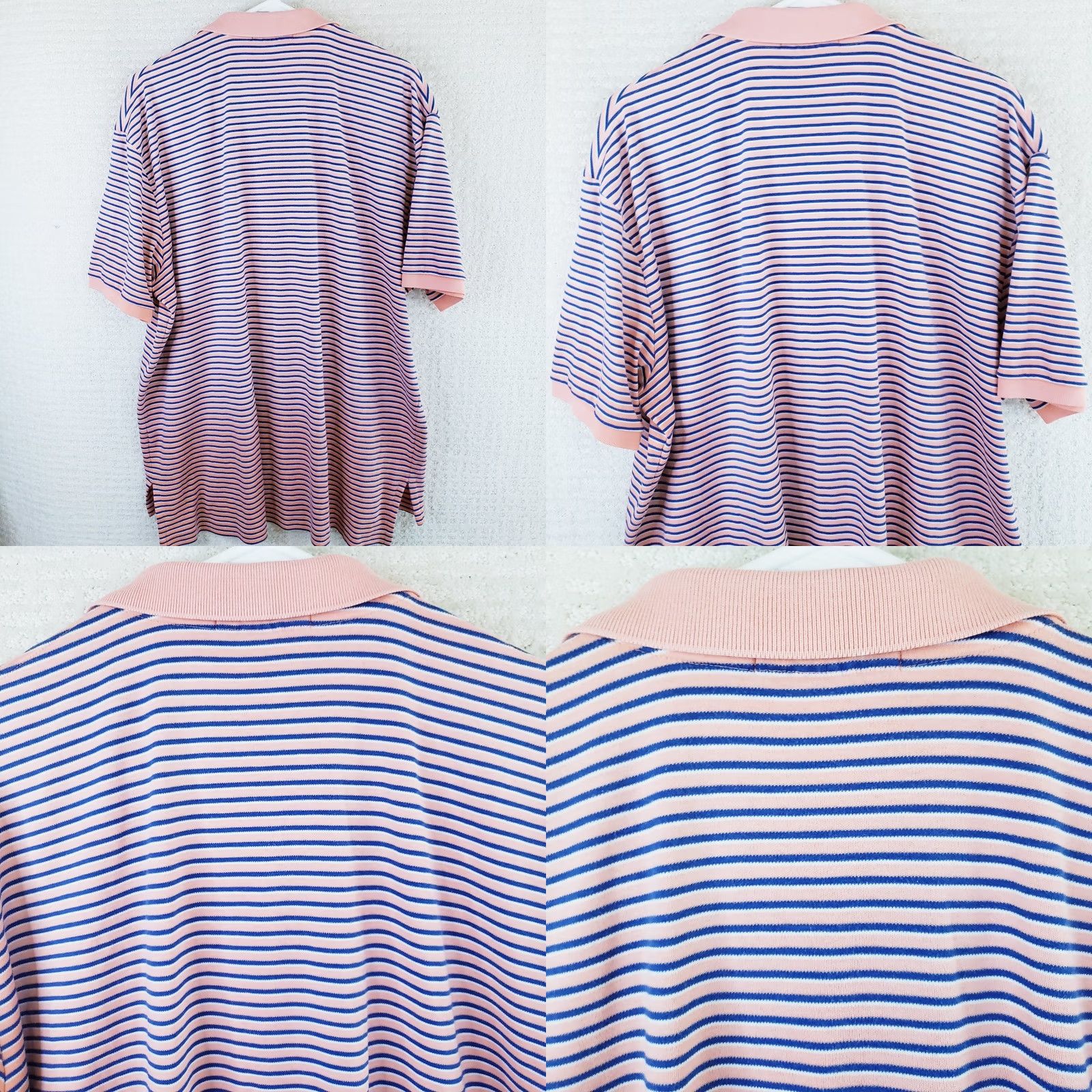 Polo Ralph Lauren Polo Ralph Lauren Polo Shirt XL Mens Coral Blue Striped Green Pony 100% Cotton Size US XL / EU 56 / 4 - 8 Thumbnail