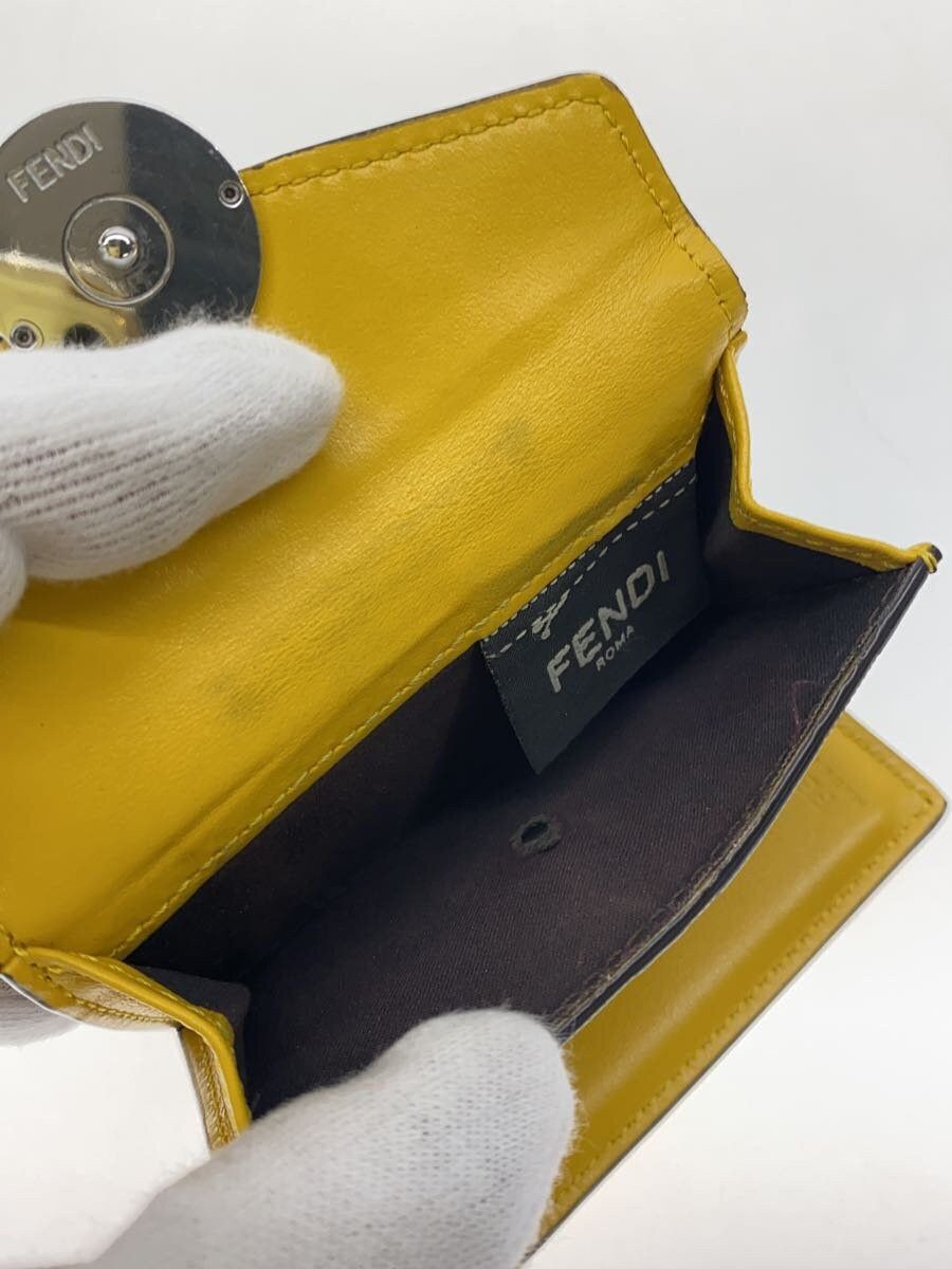 Fendi Fendi Leather Tri-Fold Wallet Yellow Size ONE SIZE - 5 Thumbnail
