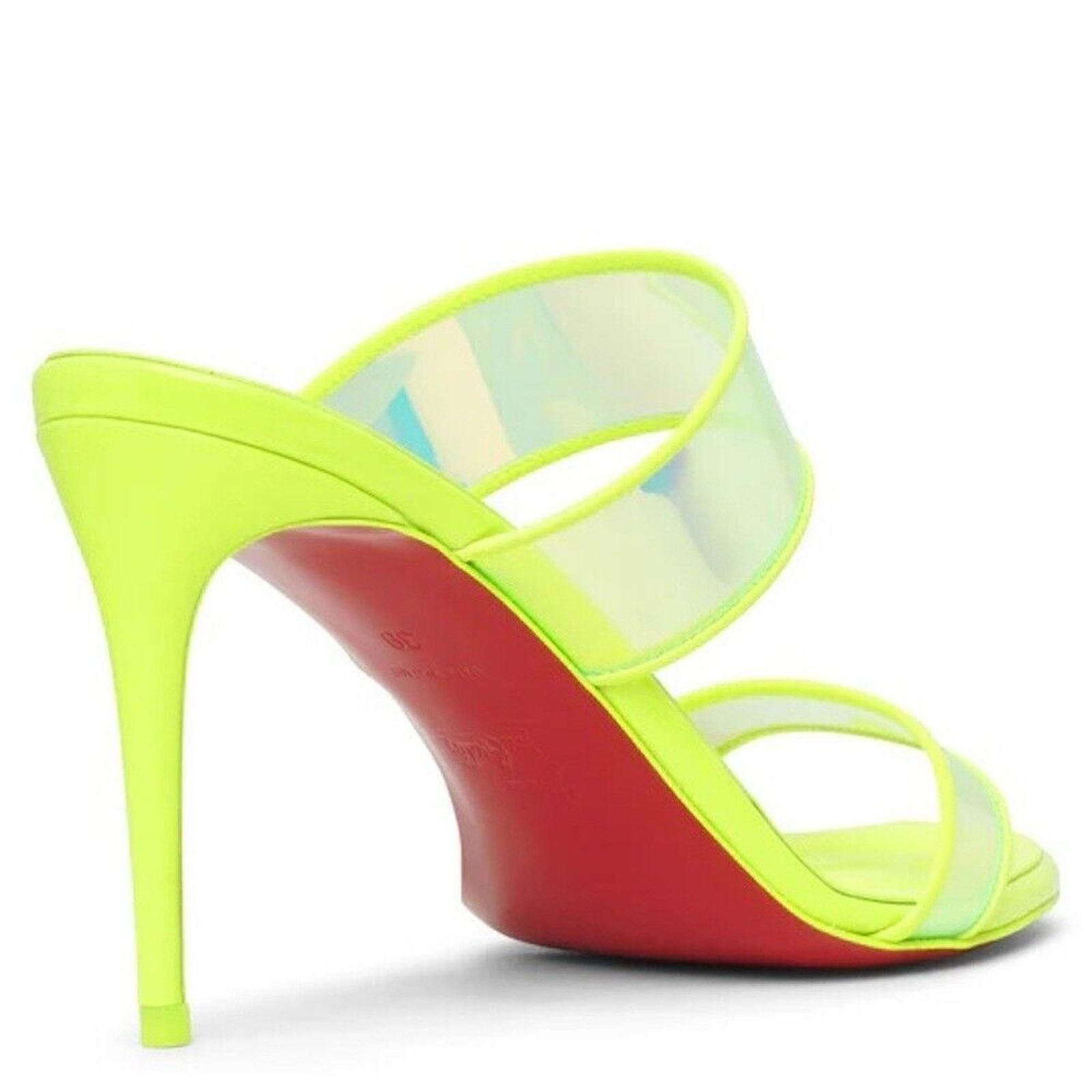 Christian Louboutin Christian Louboutin Just Loubi 85mm Mules PVC Neon 37 Size US 7 / IT 37 - 5 Thumbnail