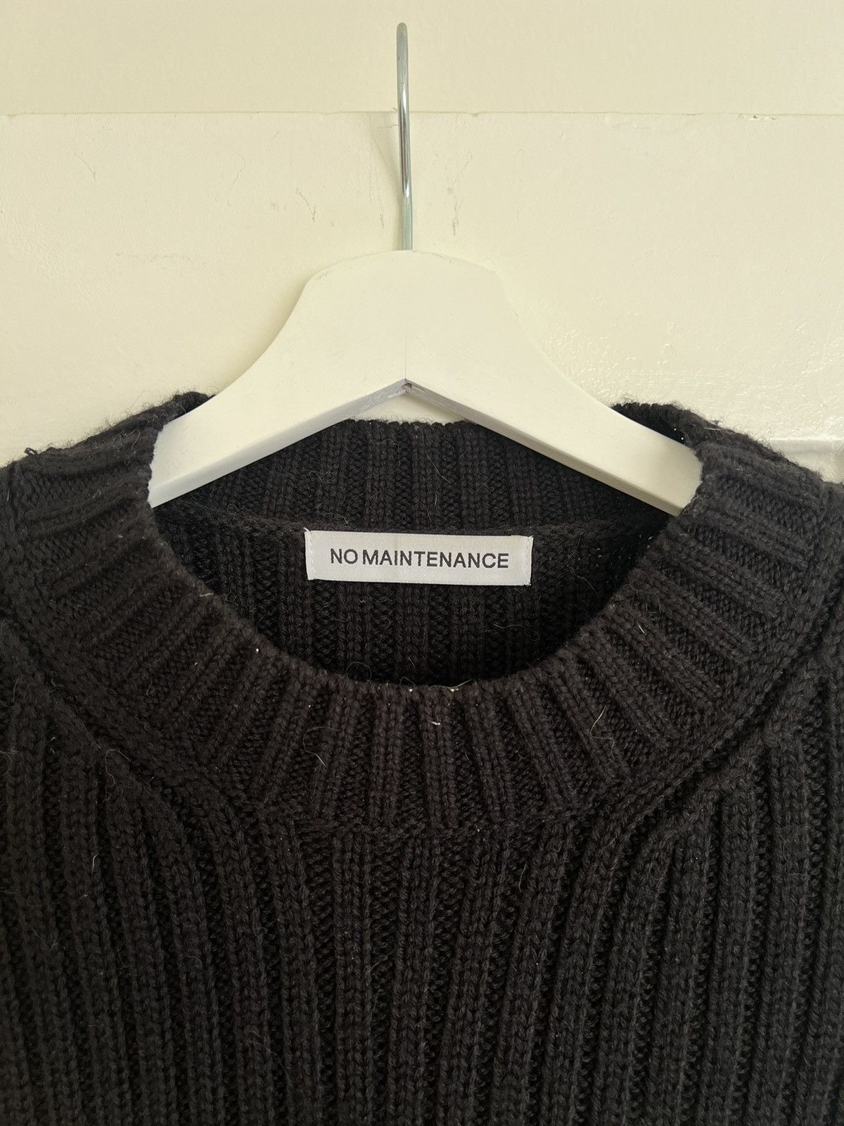 No Maintenance No Maintenance Black Fisherman Sweater | Grailed
