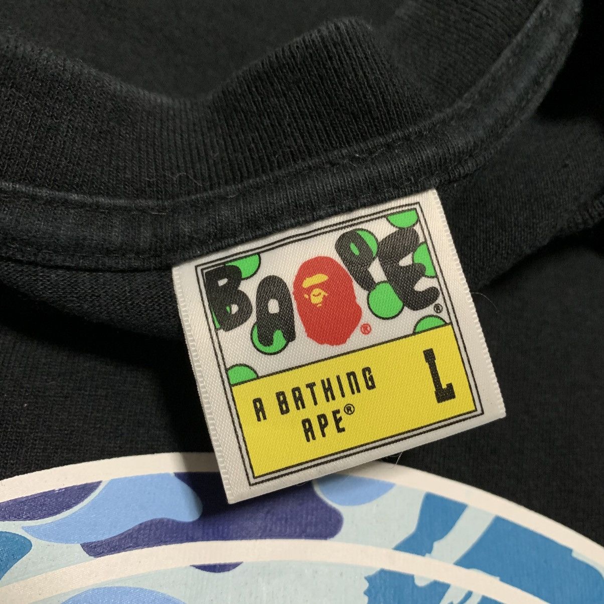 Bape Bape Large Busy Works Blue ABC Camo Black Tee A Bathing Ape Size US L / EU 52-54 / 3 - 4 Thumbnail