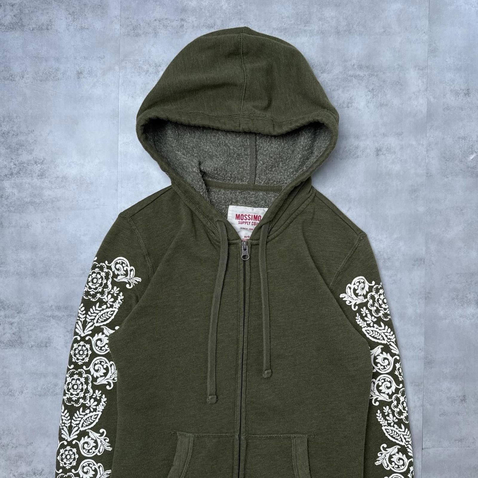 Mossimo Y2K Mossimo Green Zip Up Floral Sleeves Grunge 00s Jacket Size XS / US 0-2 / IT 36-38 - 3 Thumbnail