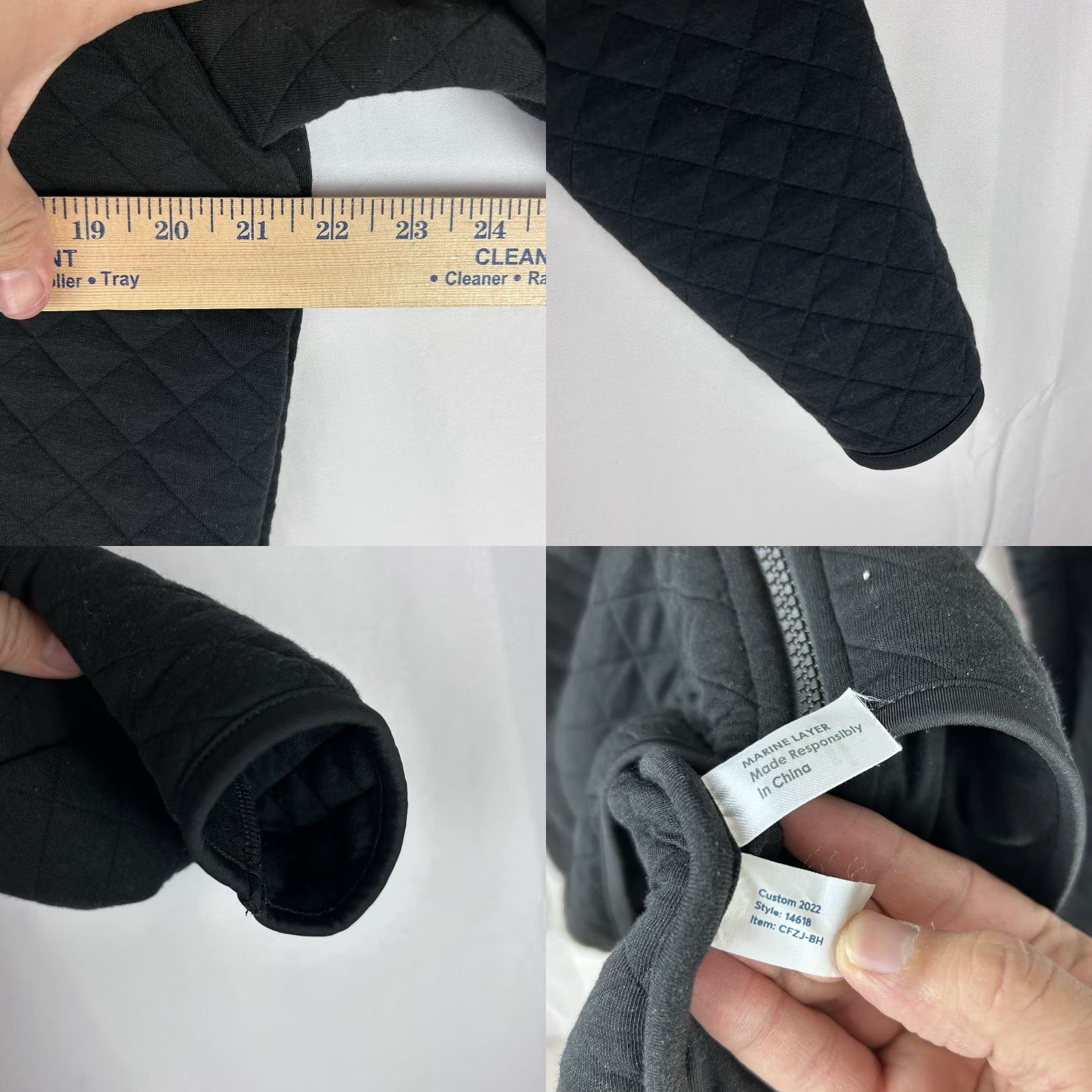 Marine Layer VINTAGE Marine Layer Corbett Quilted Full Zip Jacket Men’s Large Black Polyester Cotton Size US L / EU 52-54 / 3 - 8 Thumbnail