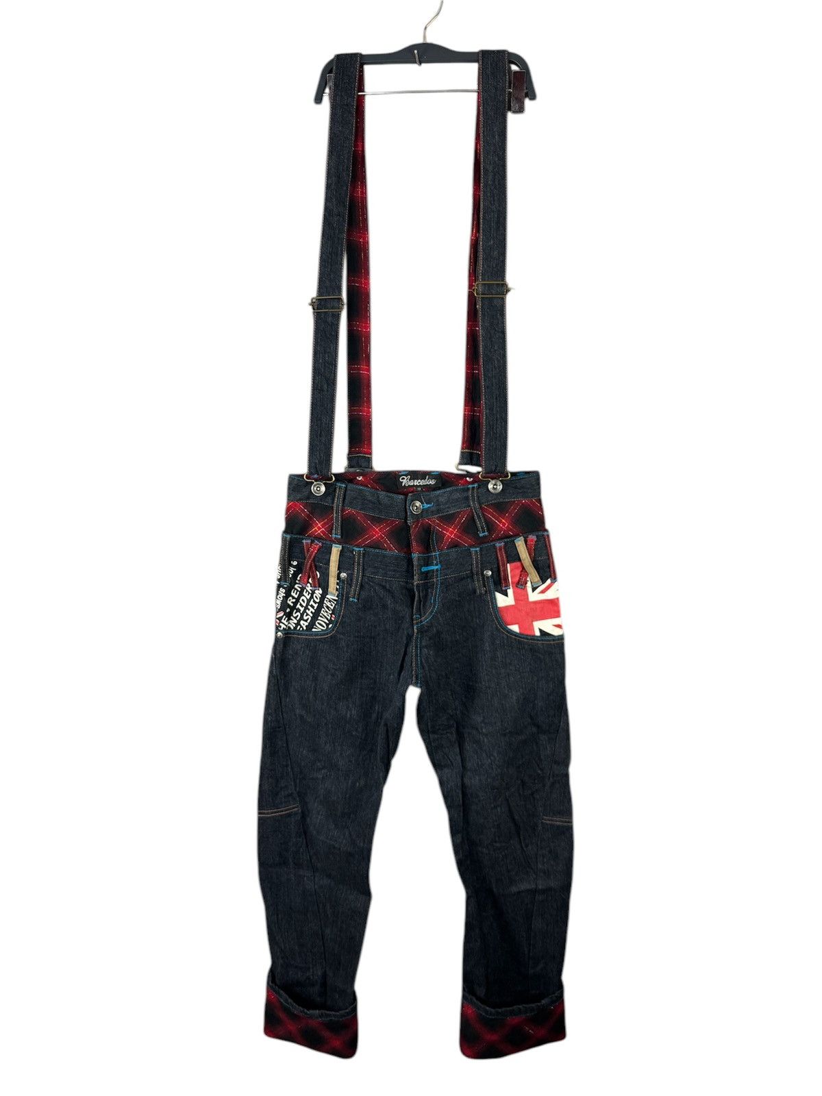 Japanese Brand JAPANESE DESIGN DOUBLE WAIST CURVED PUNK STYLE DENIM JEANS Size US 29 - 17 Thumbnail