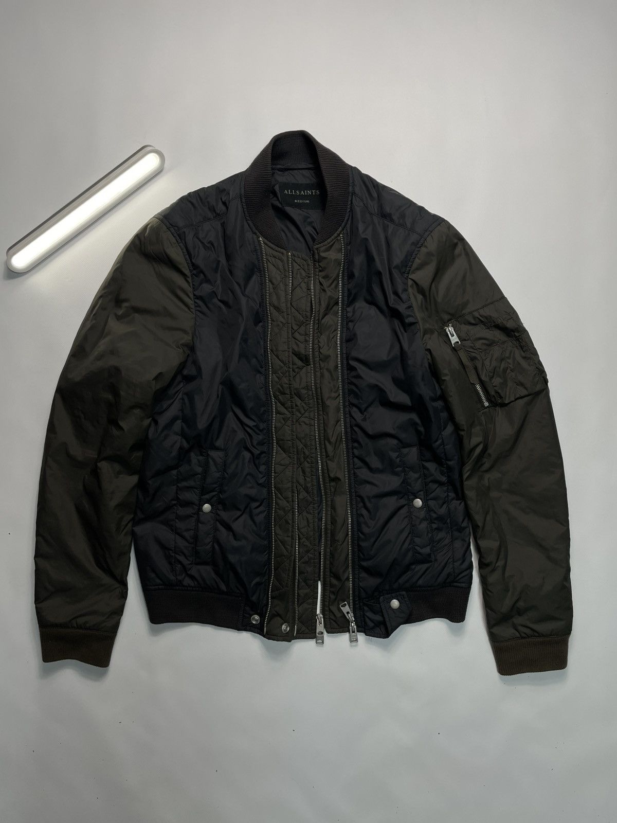 Allsaints AllSaints Double Zip Vtg Y2K Archive Suede Bmbr Jkt L Size US M / EU 48-50 / 2 - 2 Thumbnail