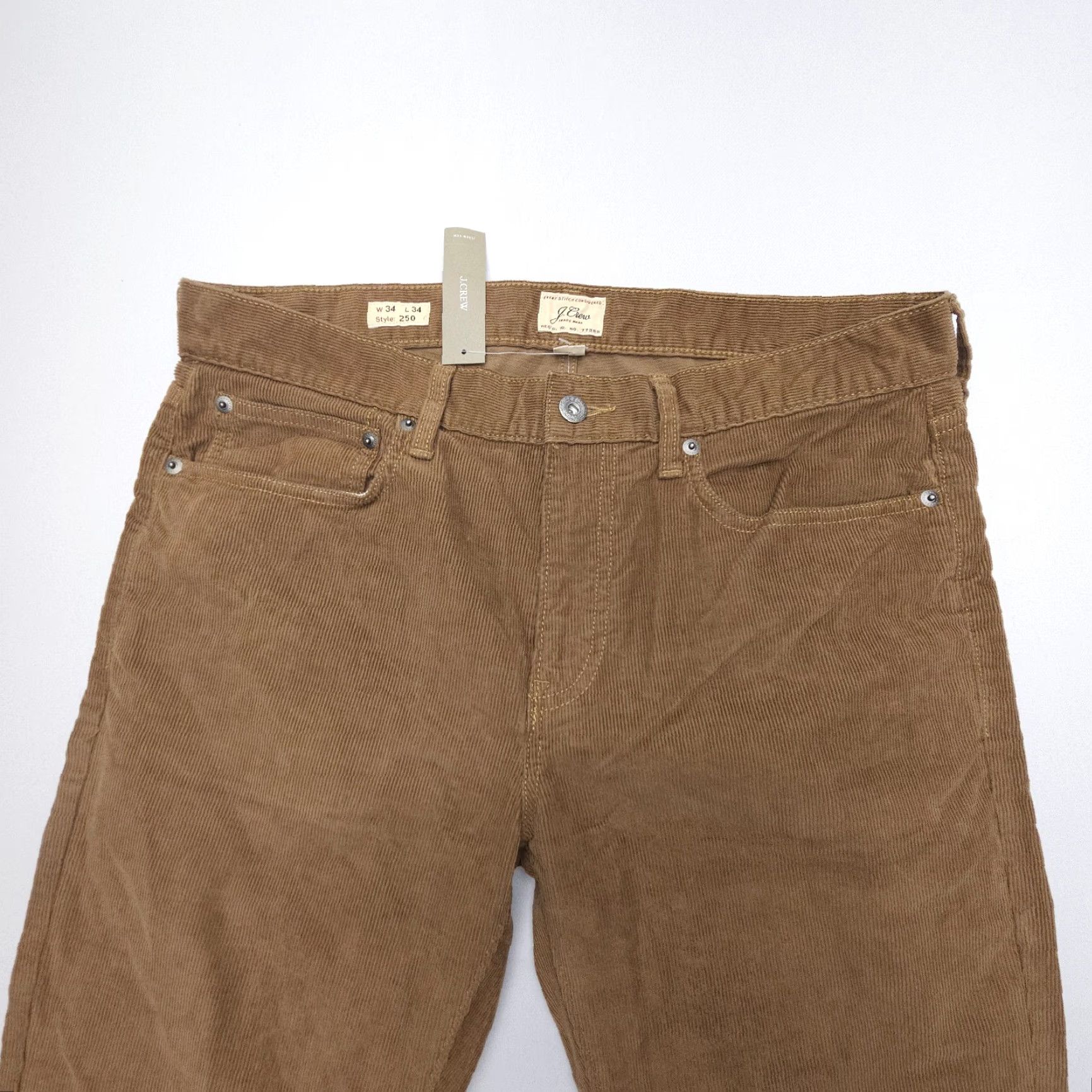 J.Crew J.CREW 250 Skinny Fit Corduroy Pants Mens 34 x 34 Brown Five Pocket Slim NWT Pants Size US 34 / EU 50 - 4 Thumbnail