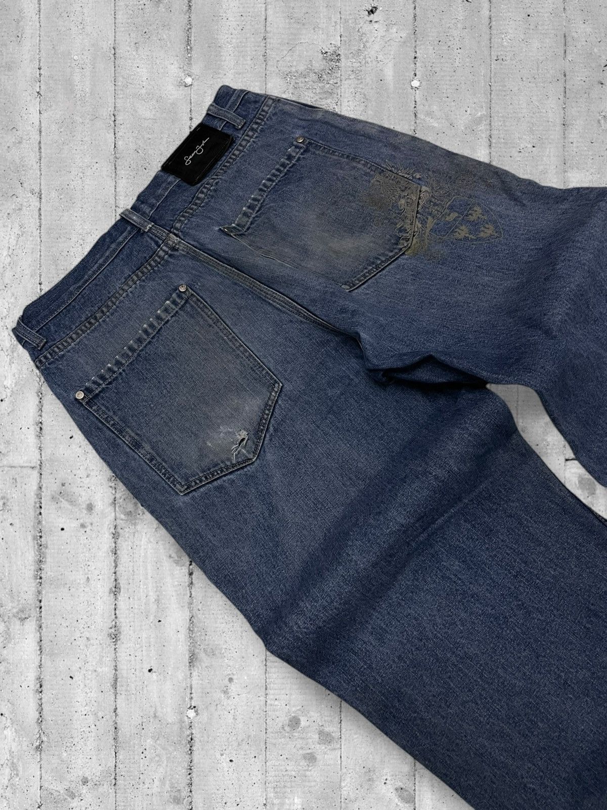 Designer × Other Vintage Og 1990s Designer Sean John Baggy Distressed Denim Size US 31 - 14 Thumbnail
