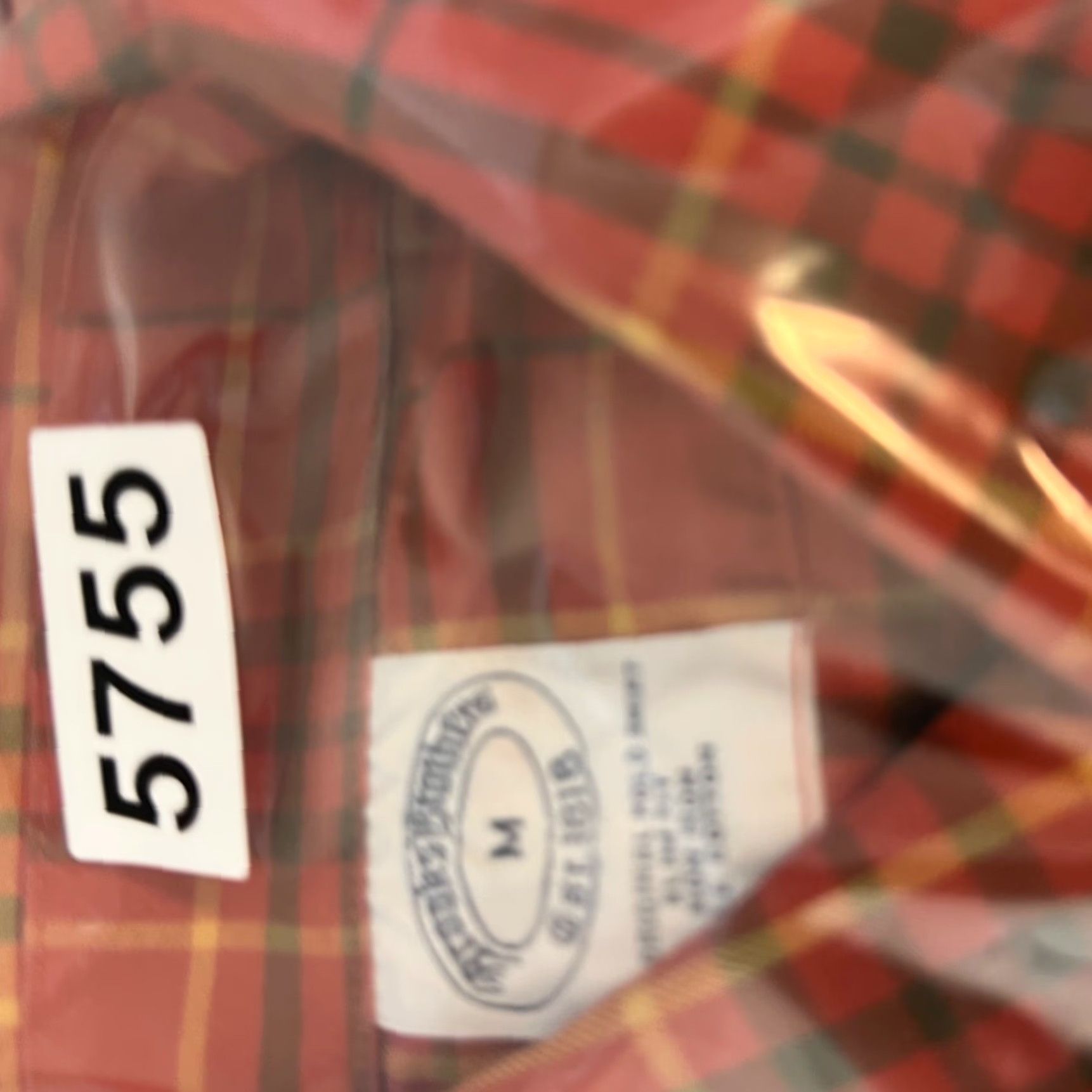 Brooks Brothers Brooks Brothers Mens Medium Slim Fit Non-Iron Plaid Button-Down Shirt Orange Red Size US M / EU 48-50 / 2 - 6 Thumbnail