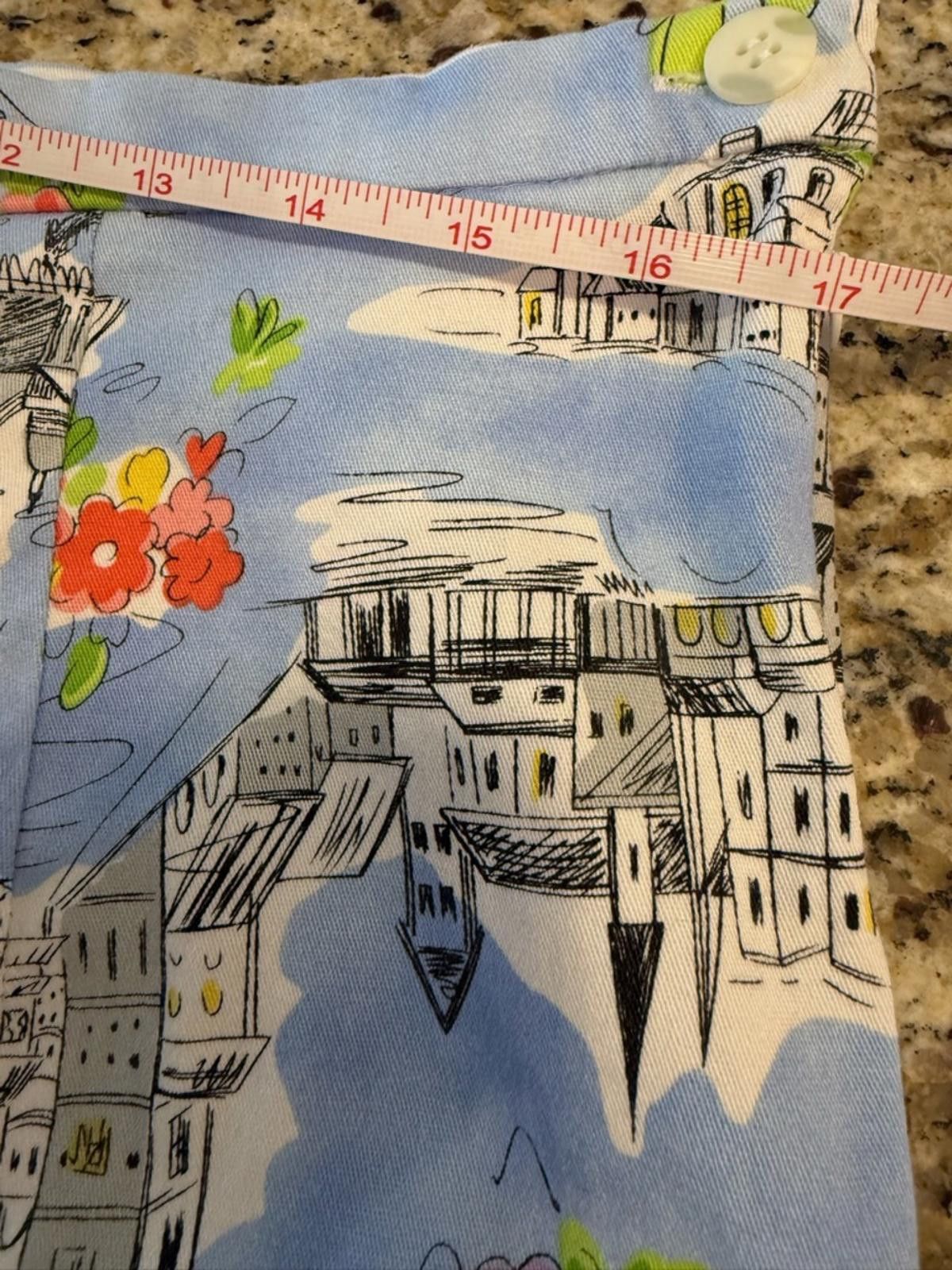 Other Briggs colorful boho floral city scene cropped pants SZ 18W Size 40" / US 18 - 7 Thumbnail