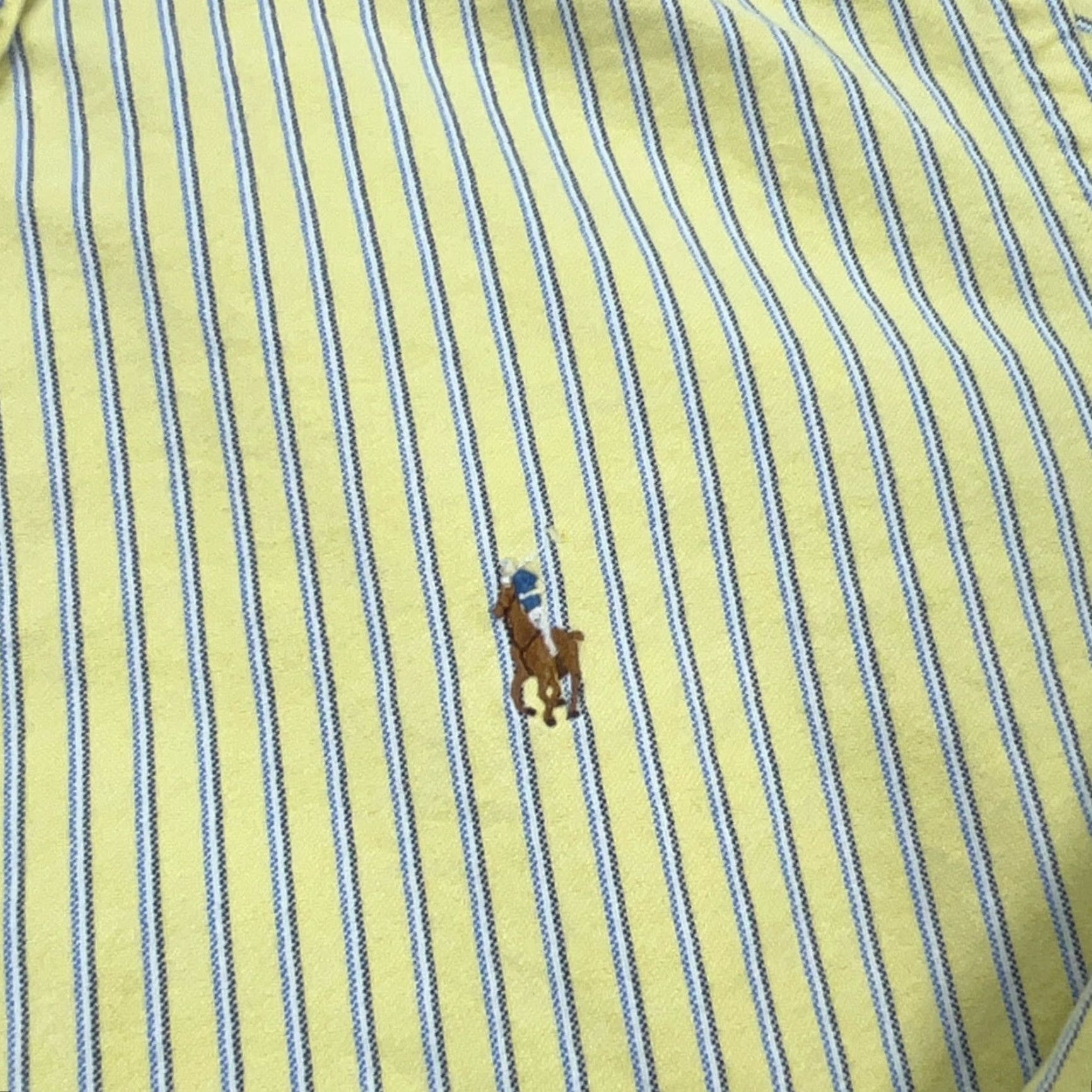 Ralph Lauren Ralph Lauren Custom Fit Button-Up Shirt Men XL Yellow Striped Long Sleeve Regular Fit Size US XL / EU 56 / 4 - 4 Thumbnail